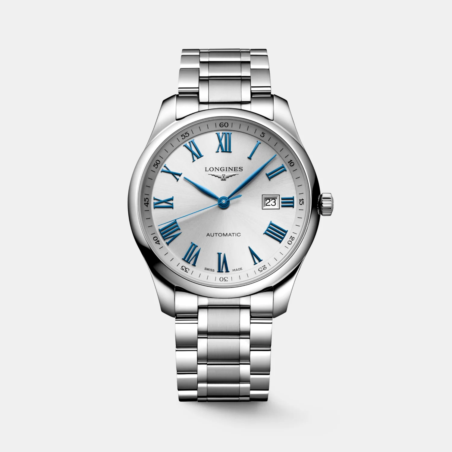 Master Collection Men Automatic Silver Dial Analog Stainless Steel Watch L28934796 - Image 2