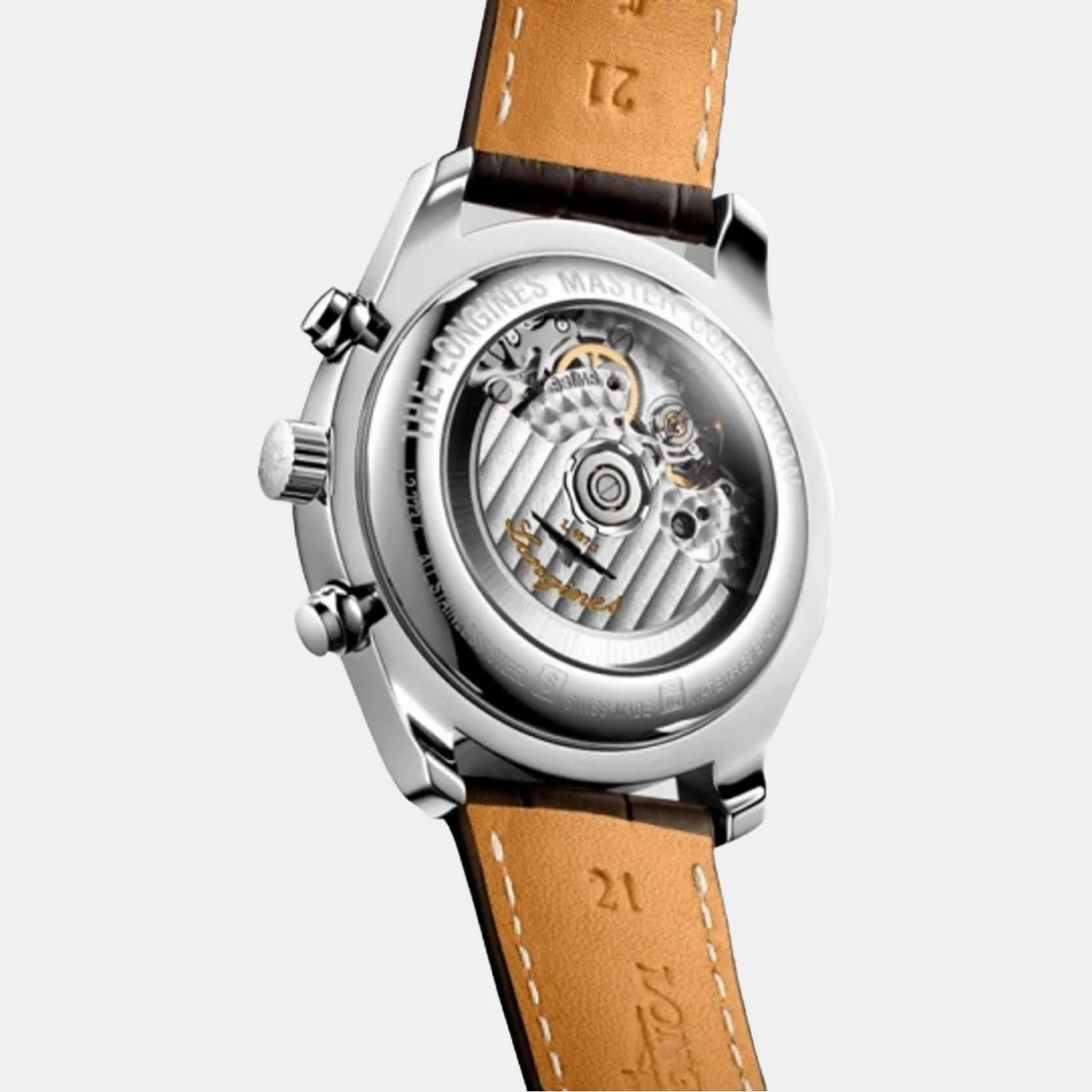 Master Collection Men Automatic Silver Dial Chronograph Leather Watch L27734783 - Image 3