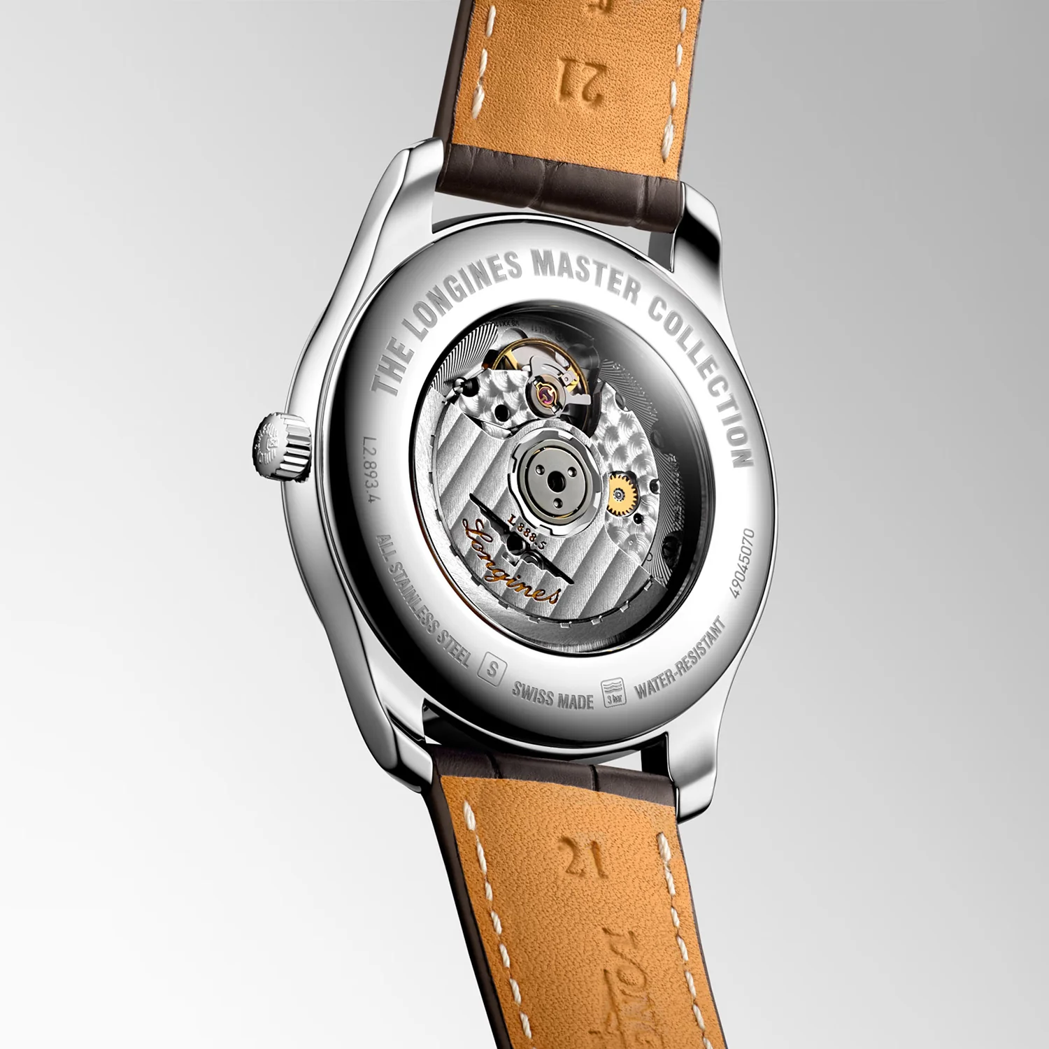 Master Men Automatic Silver Dial Analog Leather Watch L28934783 - Image 4