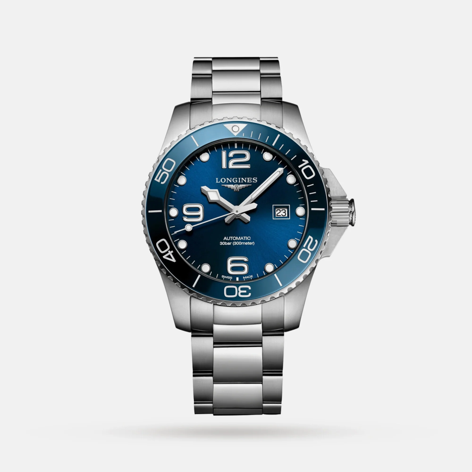 Men Automatic Blue Dial Analog Stainless Steel Watch L37824966