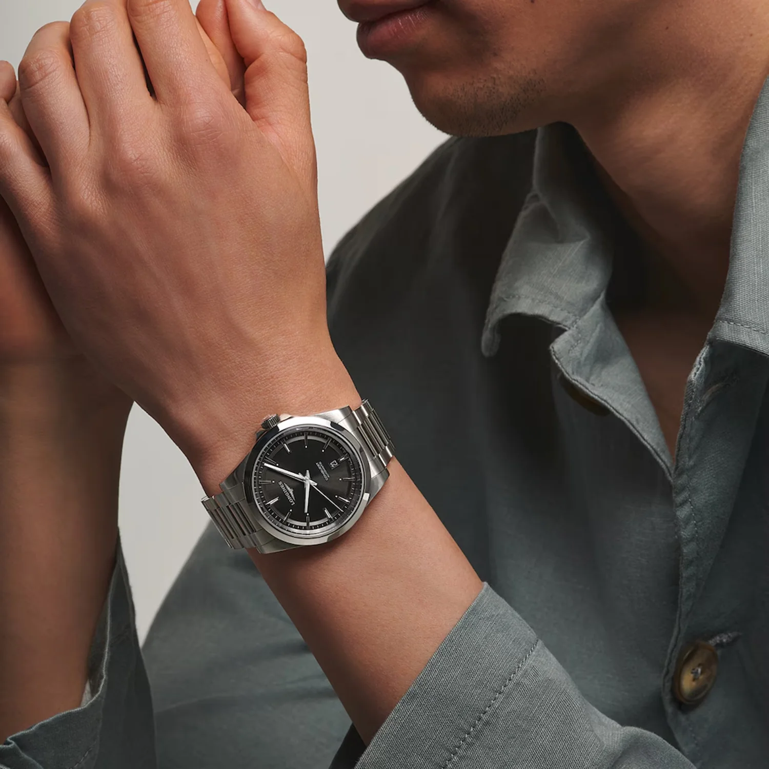 Men Automatic Grey Dial Analog Stainless Steel Watch L38304526 - Image 8