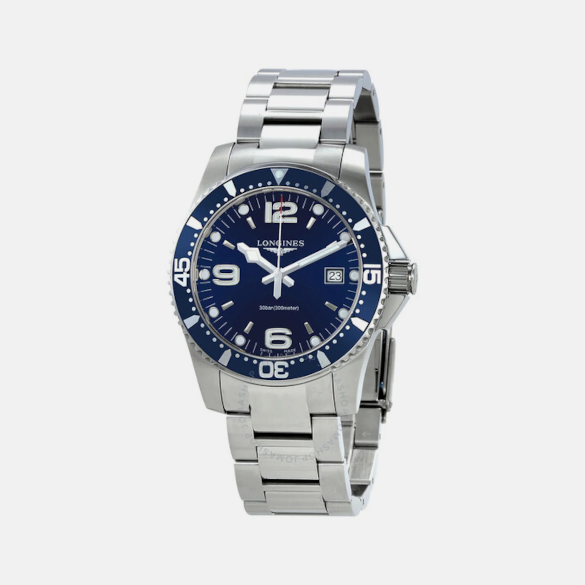 Men Quartz Blue Dial Analog Stainless Steel Watch L37404966 - Image 2