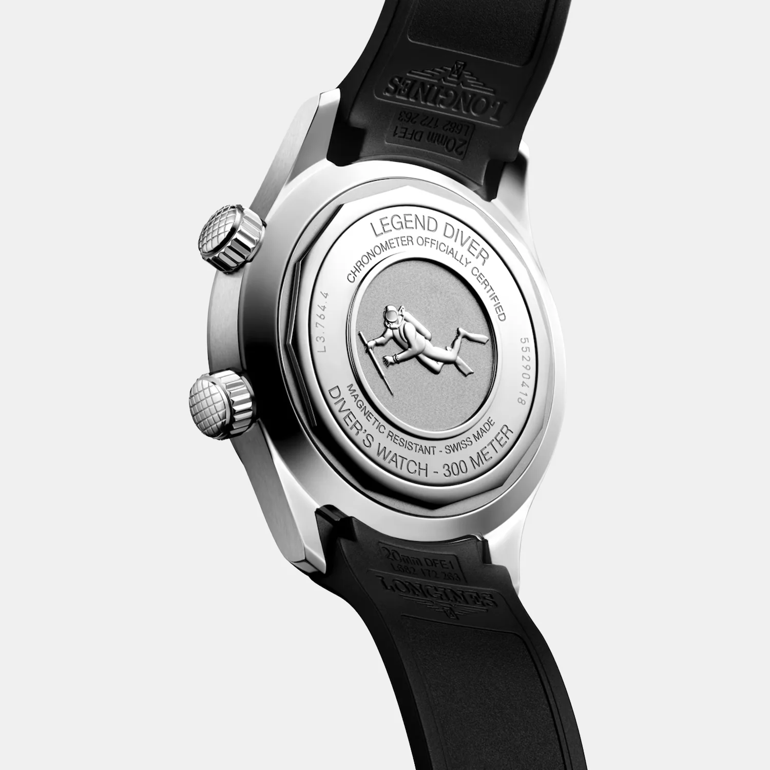 Men Automatic Black Dial Analog Rubber Watch L37644509 - Image 4