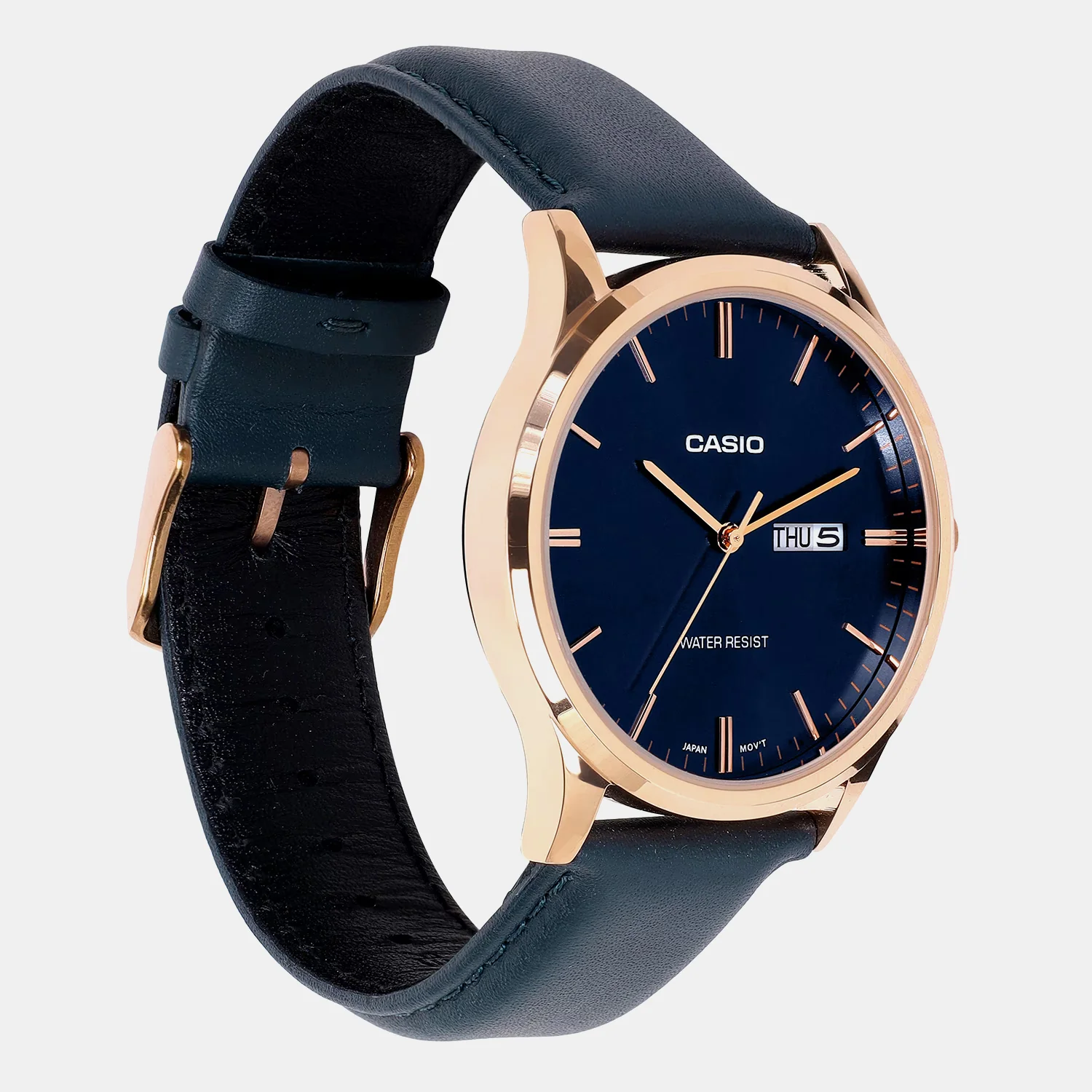 Men Quartz Blue Dial Analog Leather Watch A2516 - Image 3