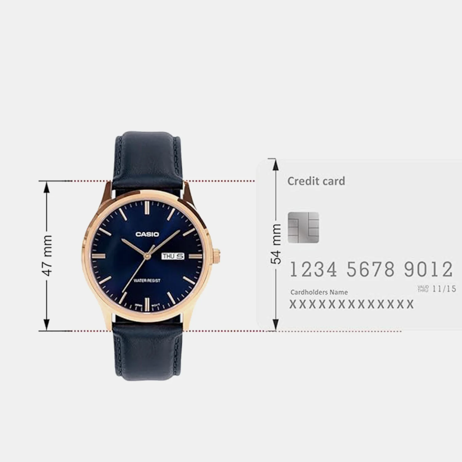 Men Quartz Blue Dial Analog Leather Watch A2516 - Image 6