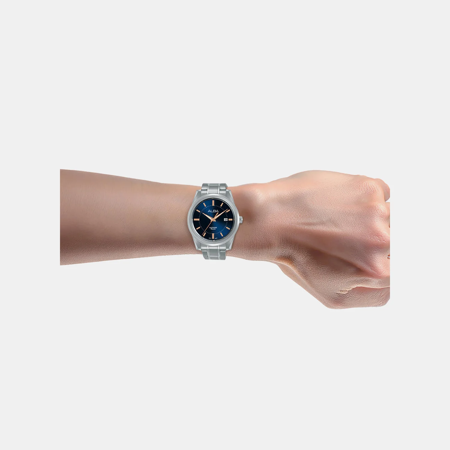 Men Quartz Blue Dial Analog Stainless Steel Watch AS9V23X1 - Image 3