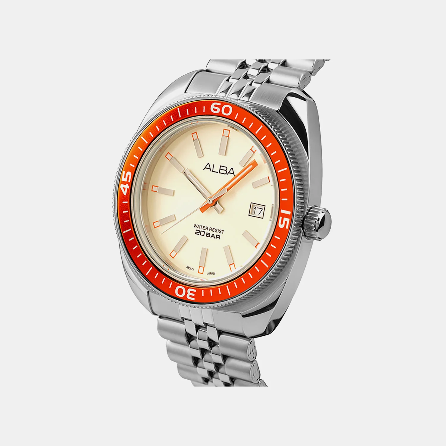 Men Quartz Cream Dial Analog Stainless Steel Watch AS9T89X1 - Image 2