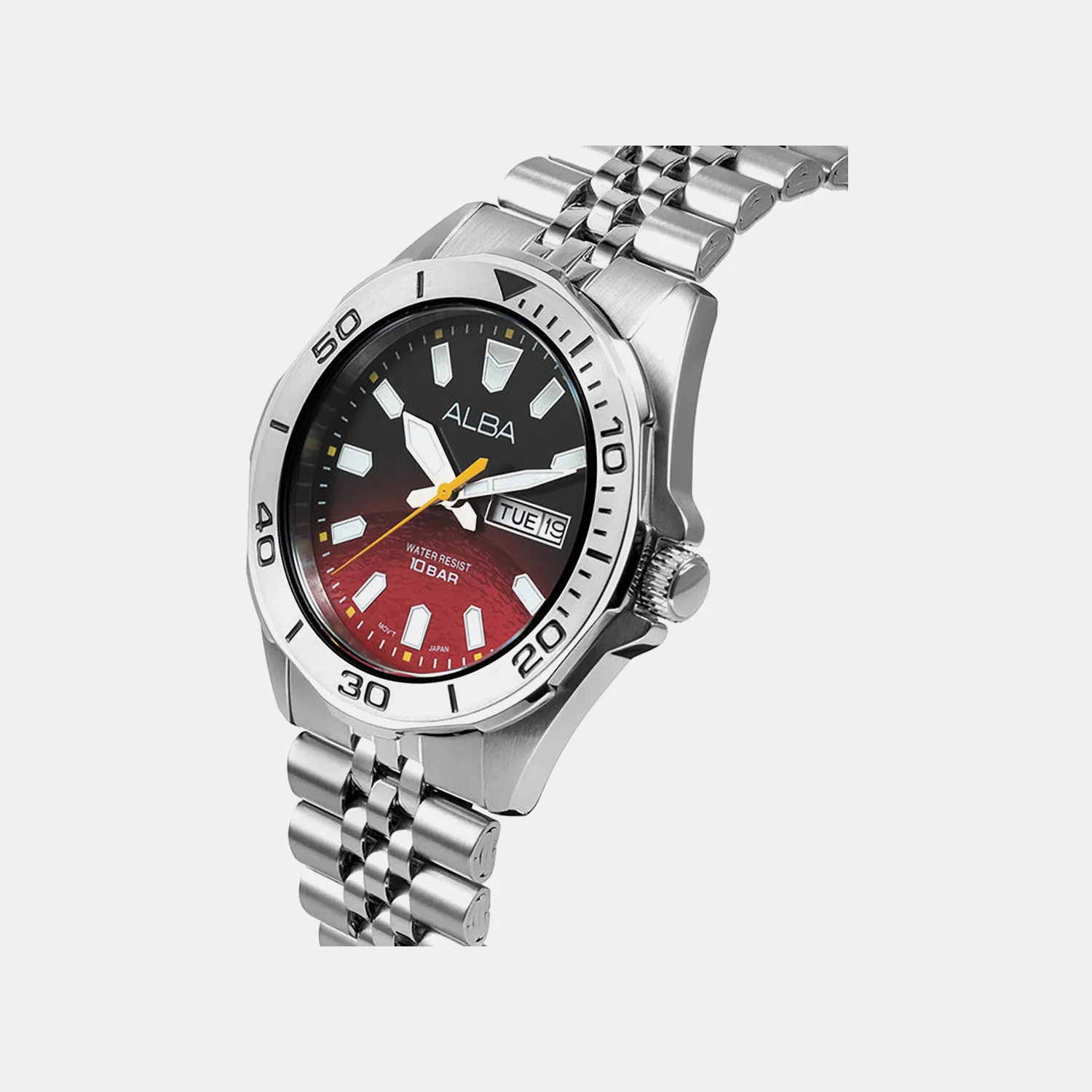 Men Quartz Red Gradient Dial Analog Stainless Steel Watch AV3581X1 - Image 3