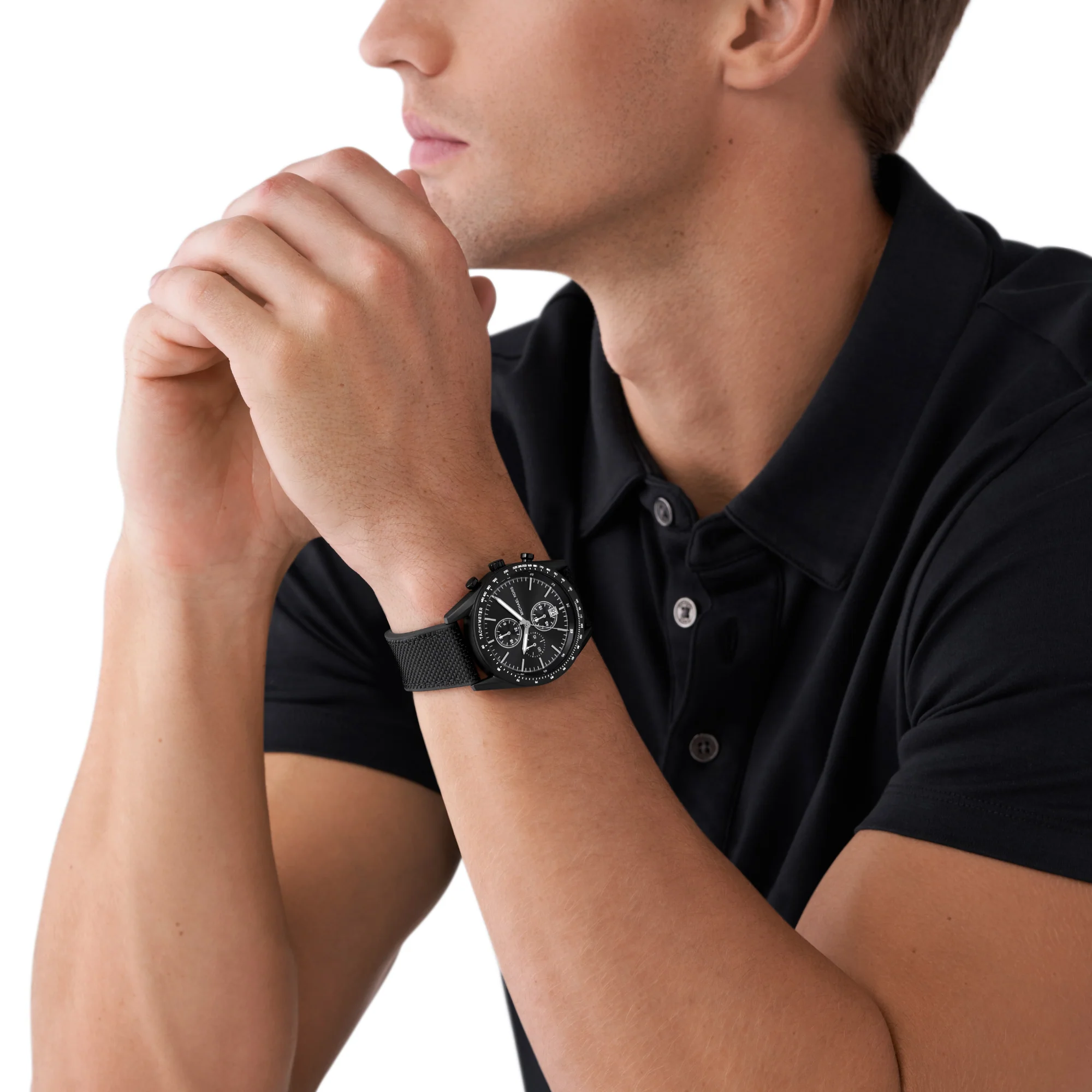Accelerator Men Quartz Black Dial Chronograph Nylon Watch MK9143 - Image 5