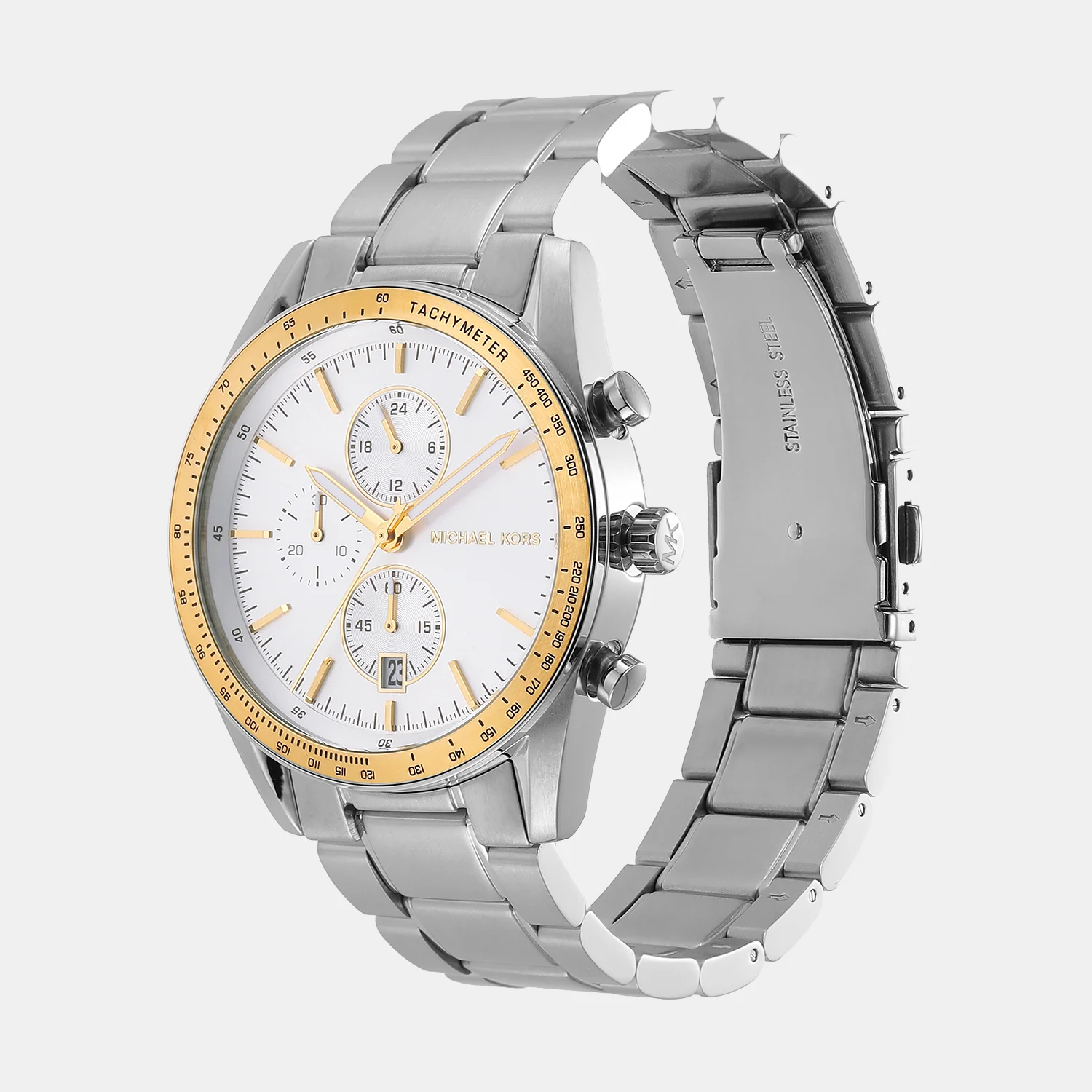 Accelerator Men Quartz White Dial Chronograph Stainless Steel Watch MK9112 - Image 3