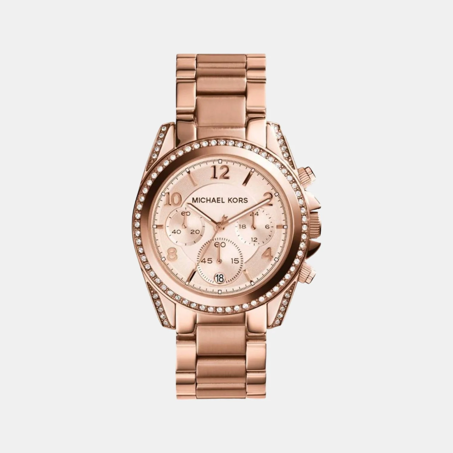 Blair Women Quartz Rose Gold Dial Chronograph Stainless Steel Watch MK5263