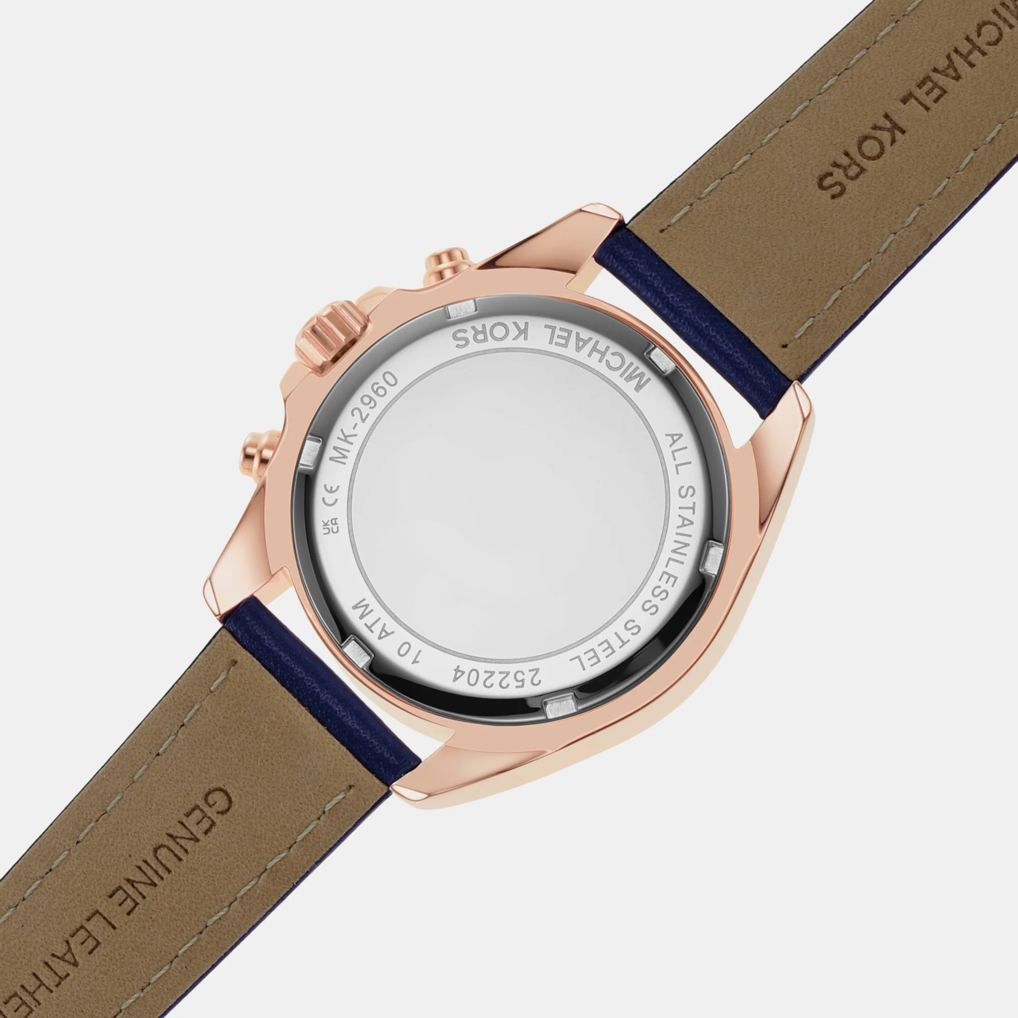 Bradshaw Women Quartz White Dial Chronograph Leather Watch MK2960 - Image 8