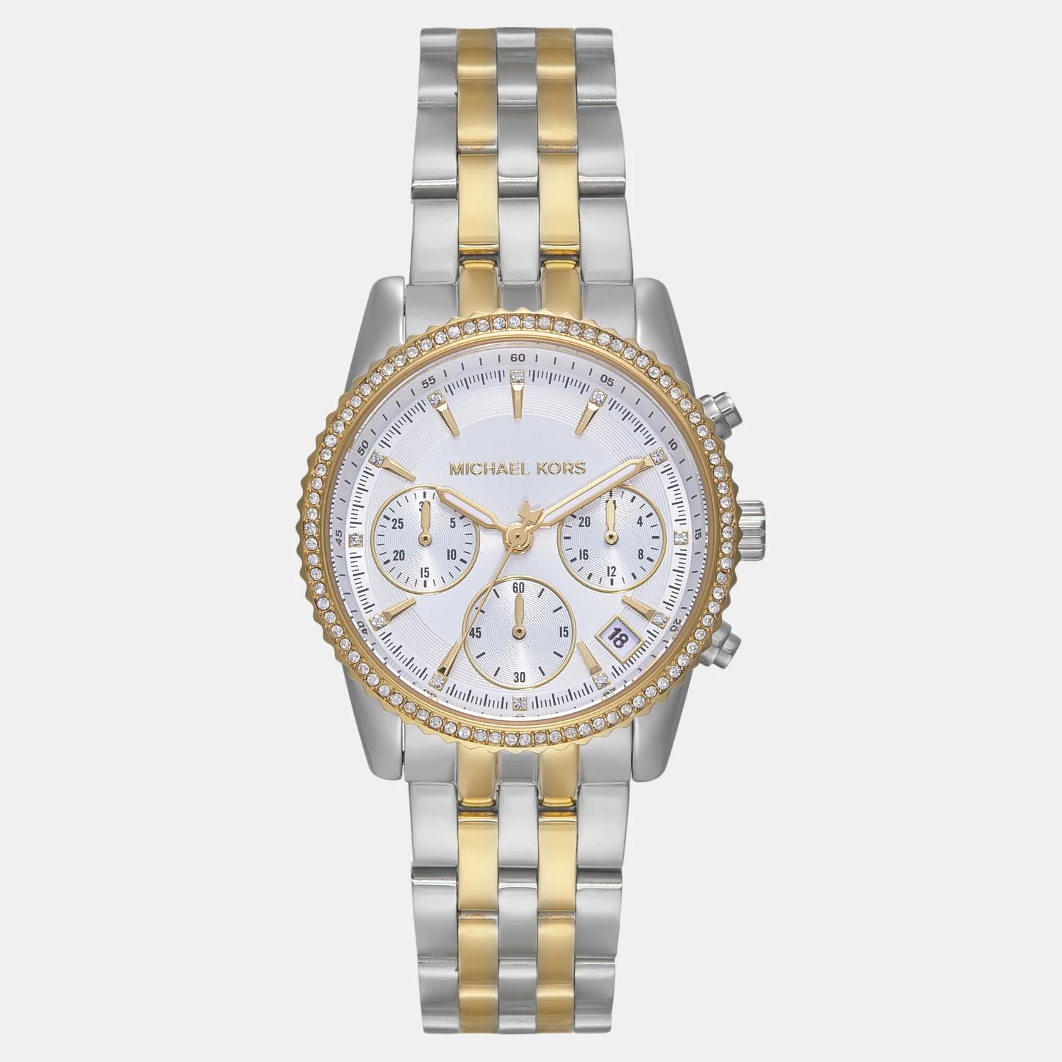 Bryant Women Quartz White Dial Chronograph Stainless Steel Watch MK7532 - Image 2