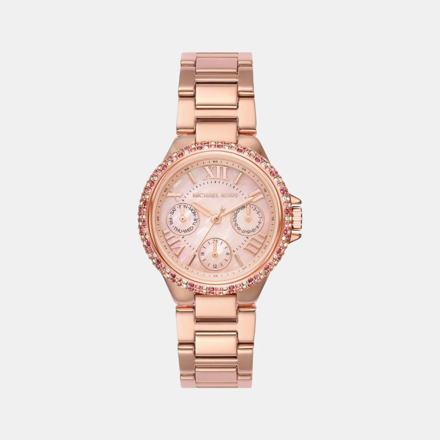 Camille Women Quartz Pink Dial Chronograph Stainless Steel Watch MK7273