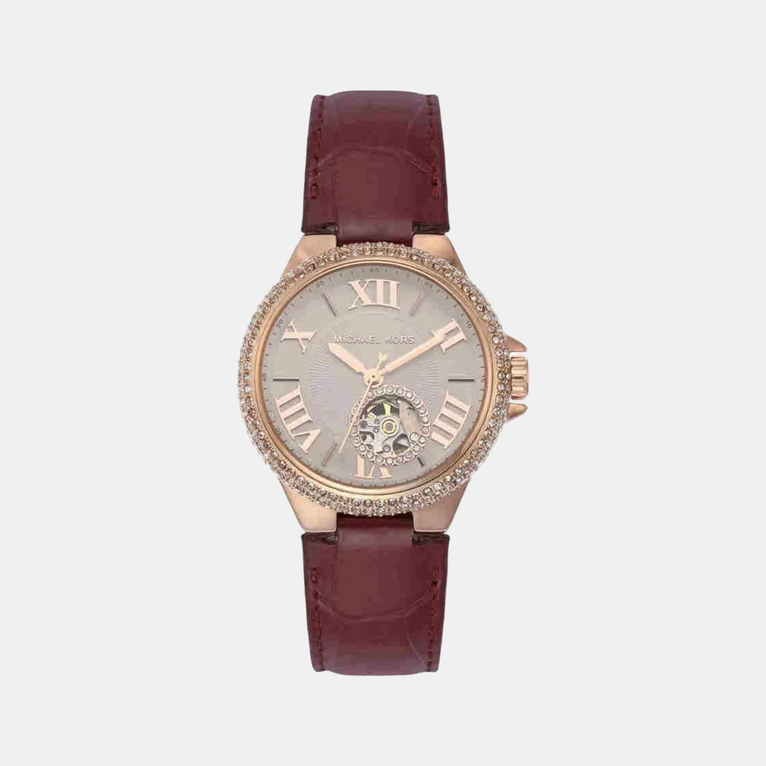 Camille Women Quartz Silver Dial Analog Leather Watch MK9052