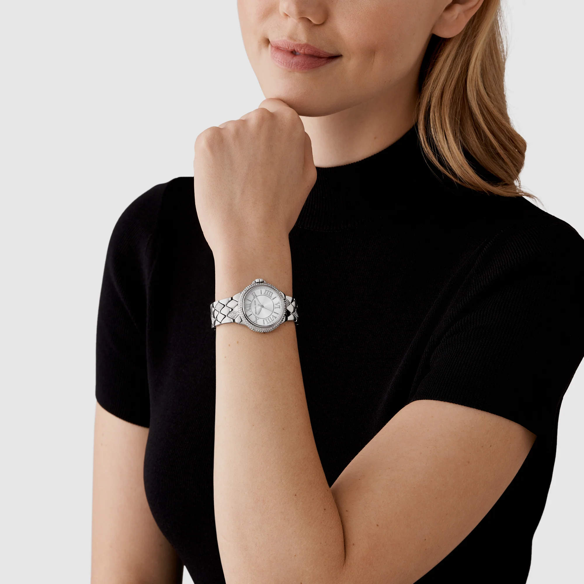 Camille Women Quartz White Dial Analog Stainless Steel Watch MK4804 - Image 4