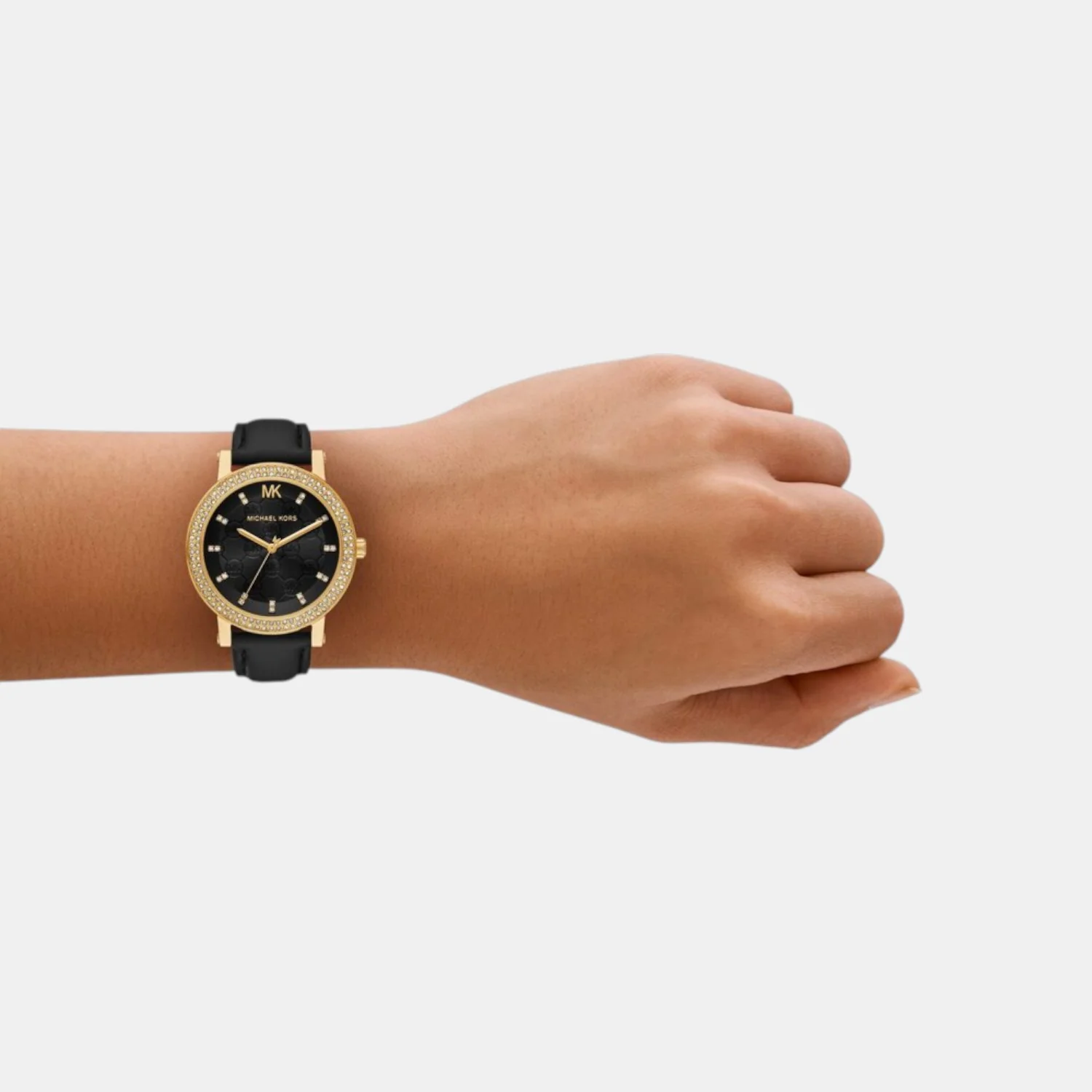 Corey Women Quartz Black Dial Analog Leather Watch MK4896 - Image 4