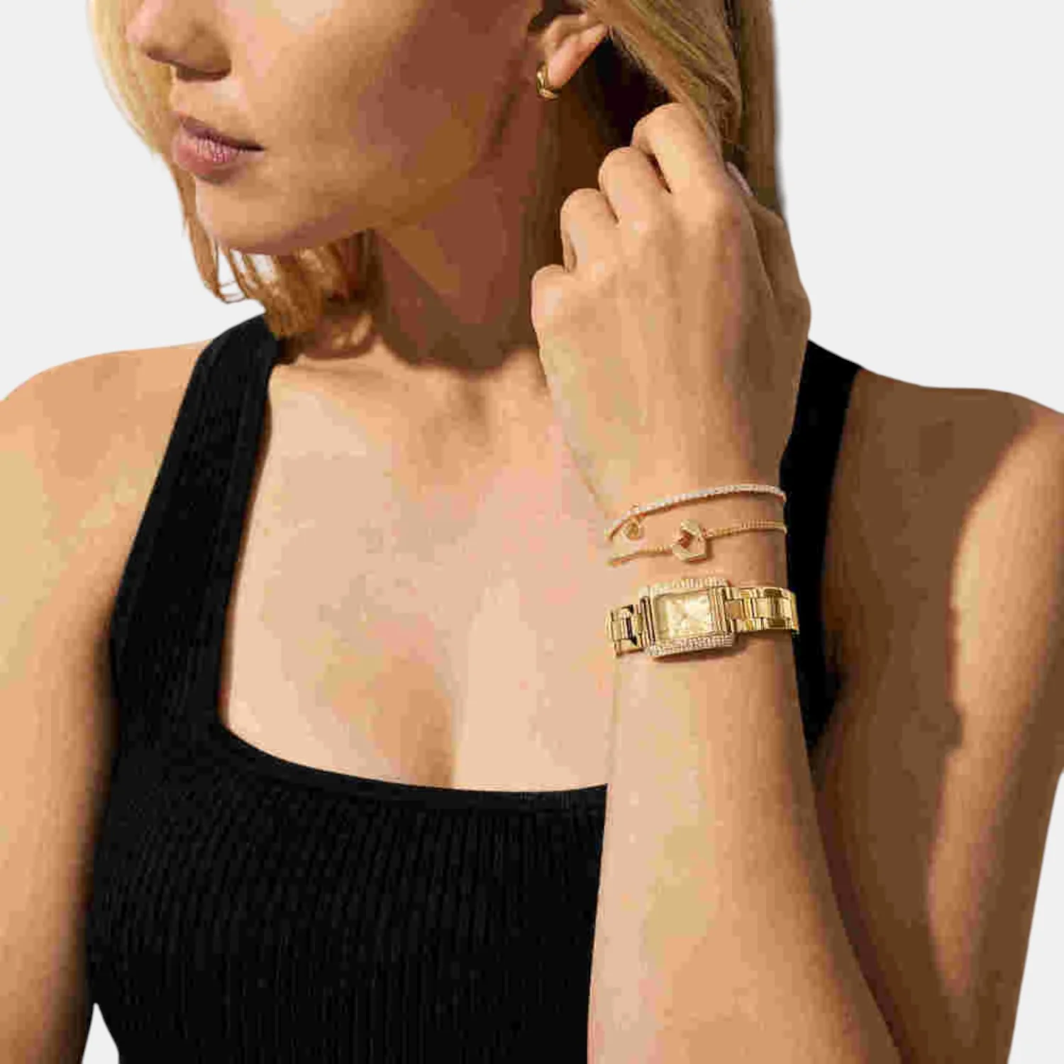 Emery Women Quartz Gold Dial Analog Stainless Steel Watch MK7510SET - Image 5