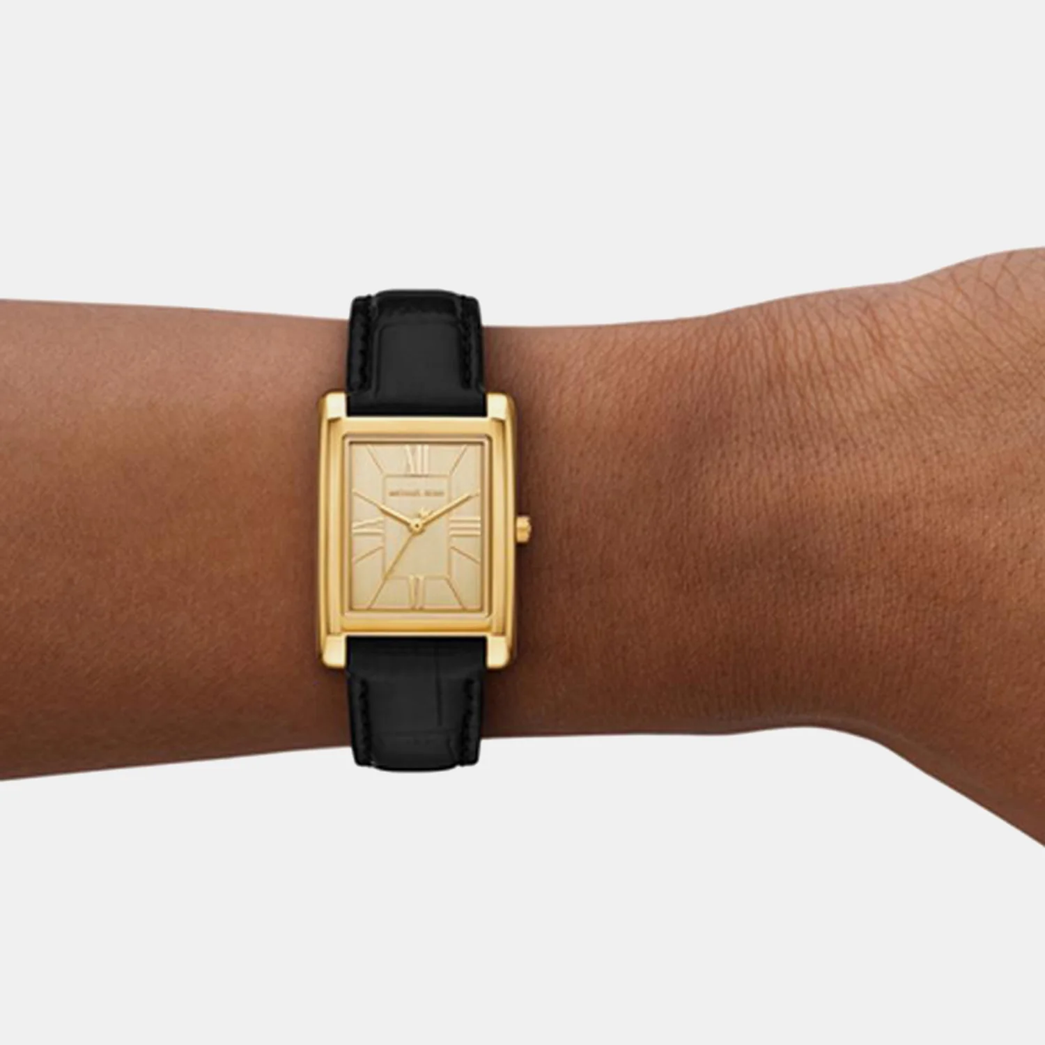 Essex Women Quartz Gold Dial Analog Leather Watch MK4965 - Image 3