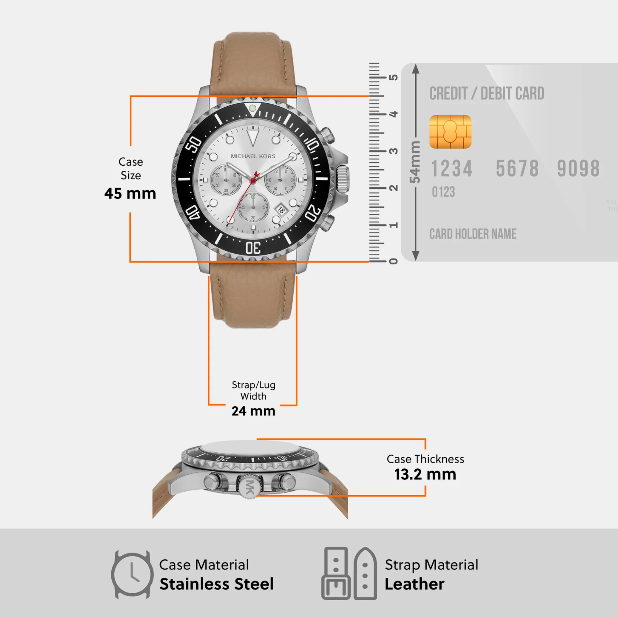 Everest Men Quartz White Dial Chronograph Leather Watch MK9092 - Image 4
