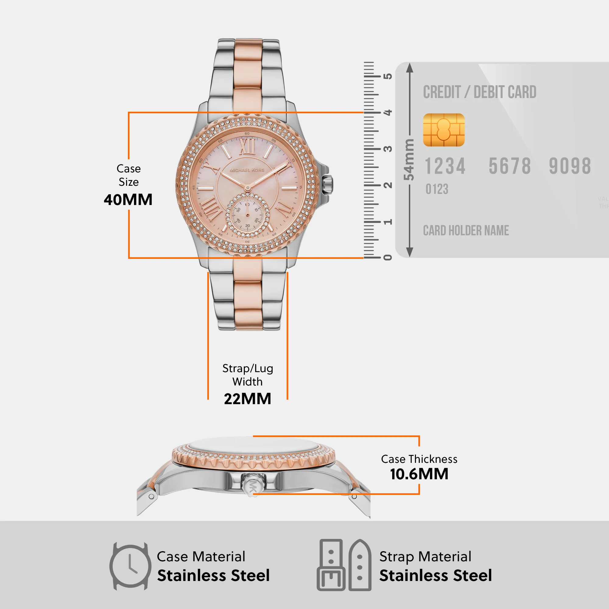 Everest Women Quartz Silver Dial Analog Stainless Steel Watch MK7402 - Image 7