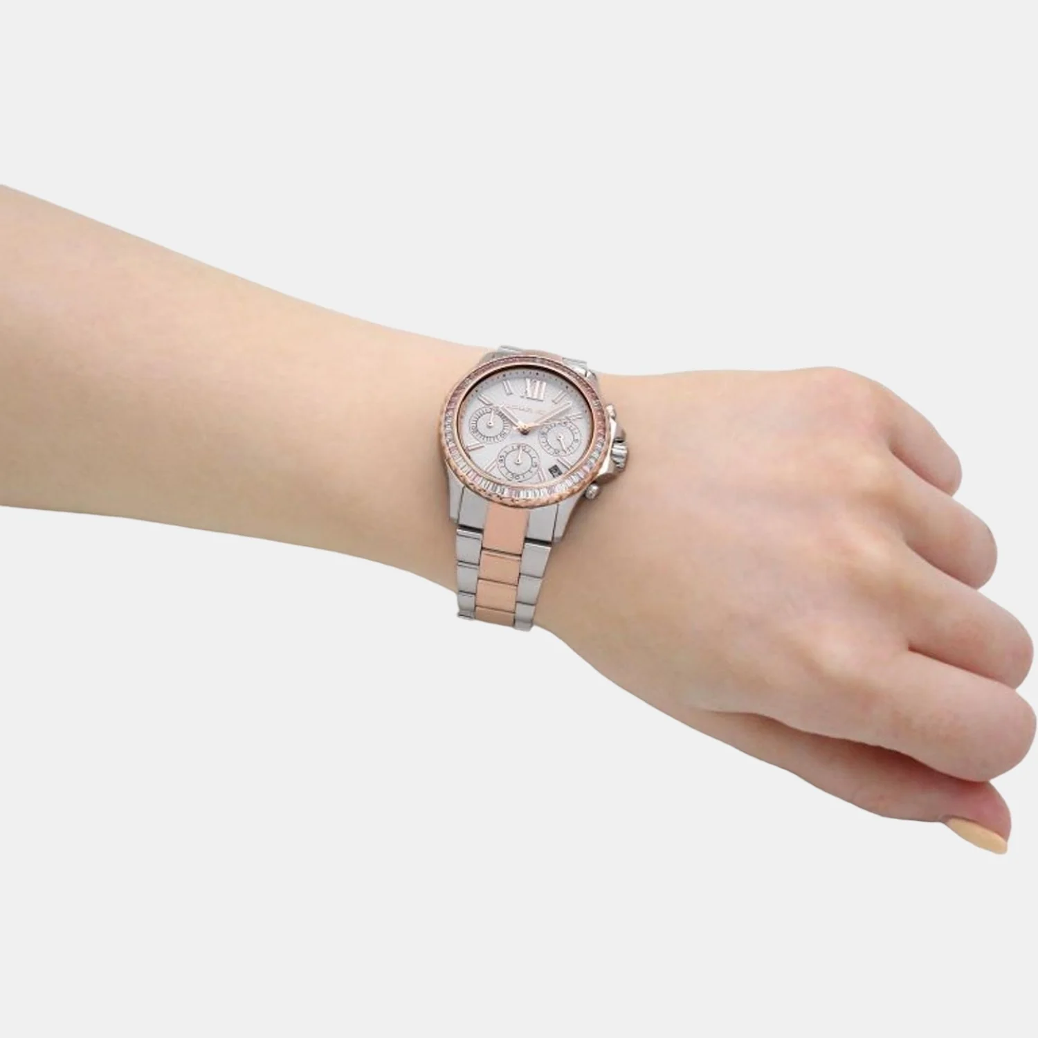 Everest Women Quartz White Dial Chronograph Stainless Steel Watch MK7214 - Image 8