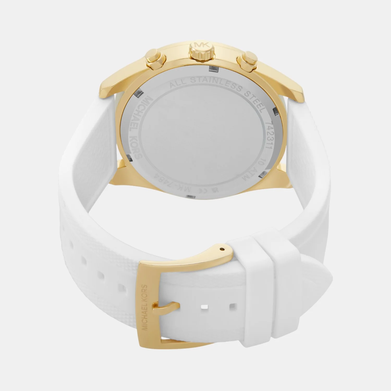 Hadyn Women Quartz White Dial Chronograph Silicone Watch MK7484 - Image 7