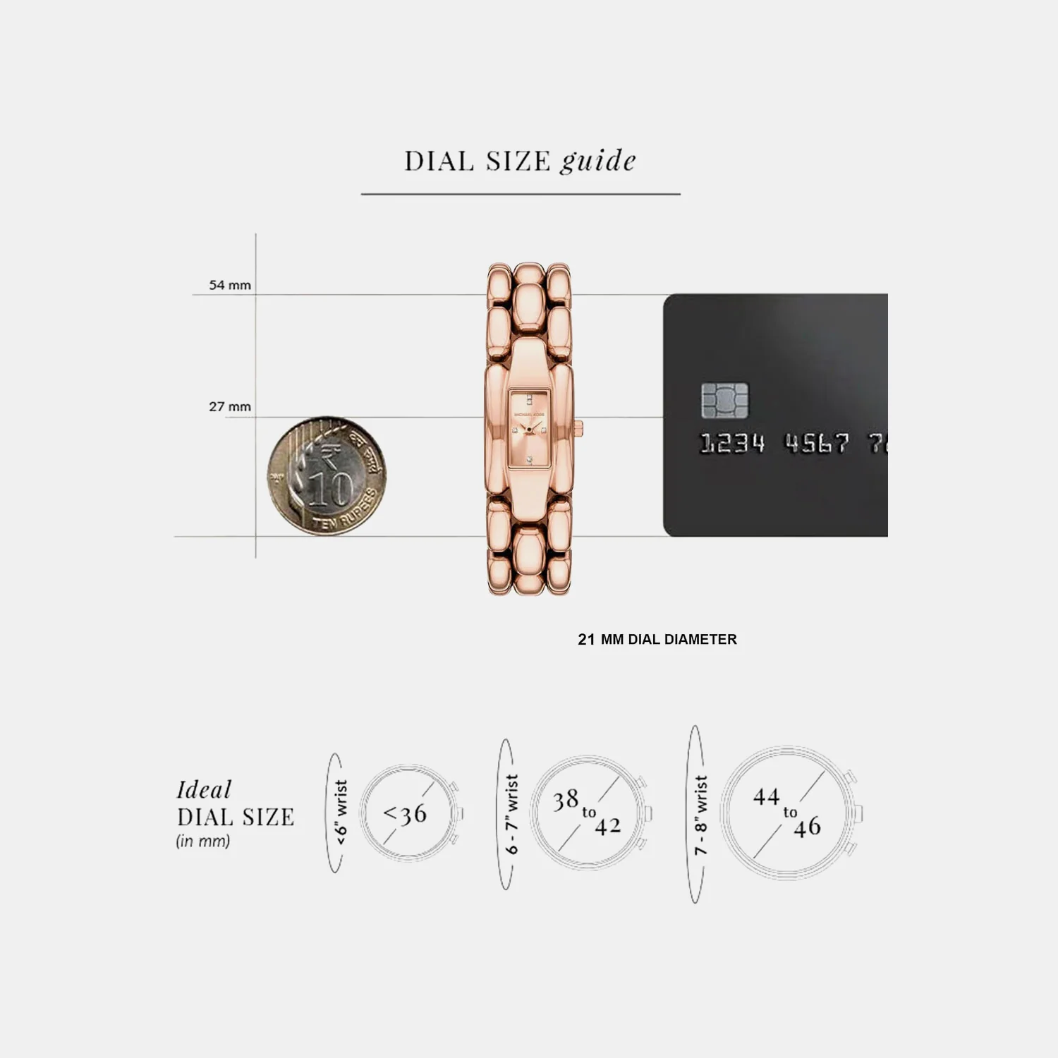 Hally Women Quartz Rose Gold Dial Analog Stainless Steel Watch MK4954 - Image 4