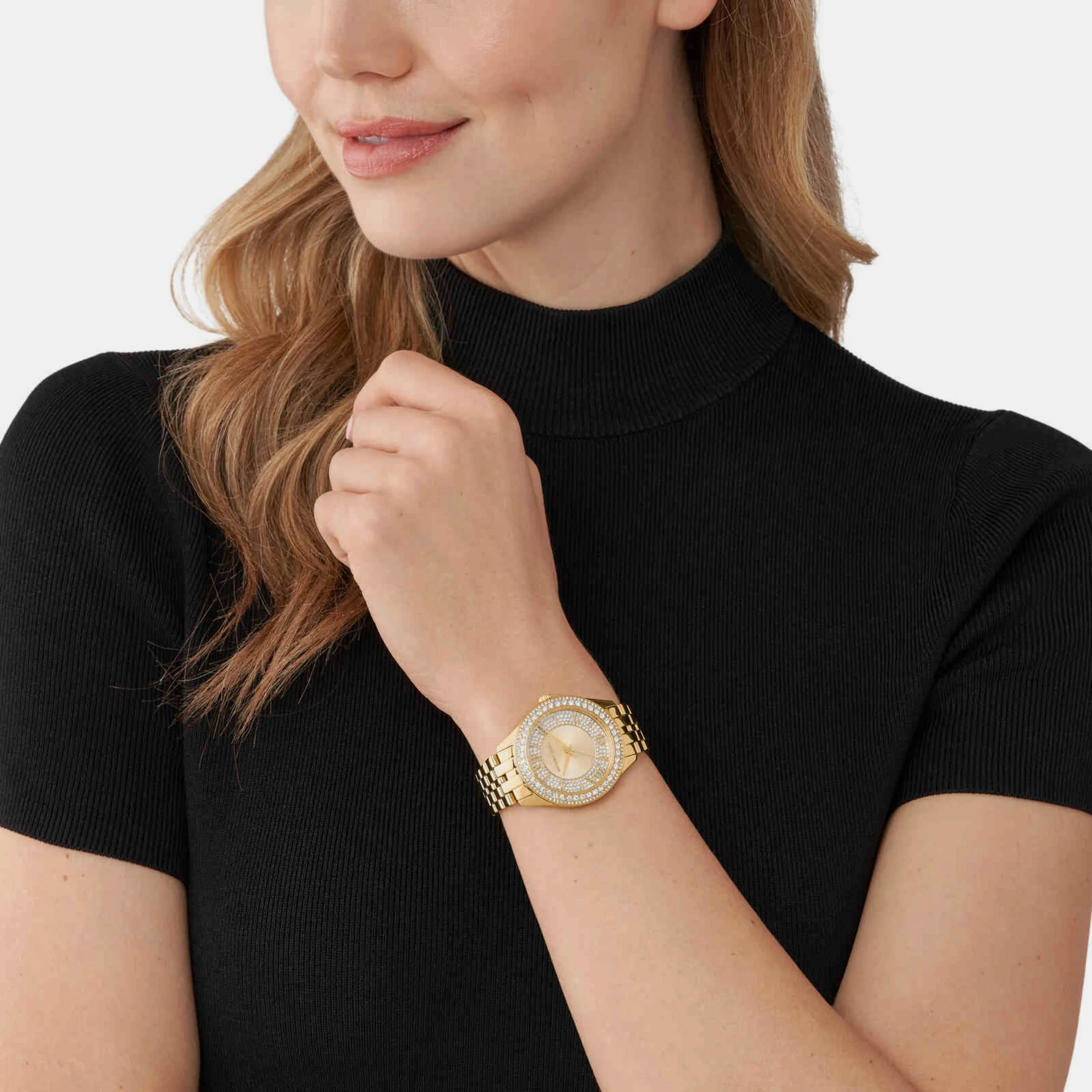 Harlowe Women Quartz Gold Dial Analog Stainless Steel Watch MK4709 - Image 4