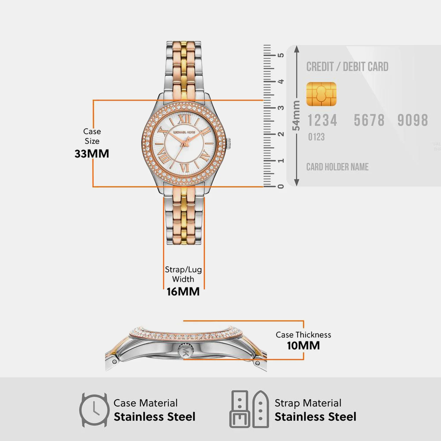 Harlowe Women Quartz Mother Of Pearl Dial Analog Stainless Steel Watch MK4846 - Image 4