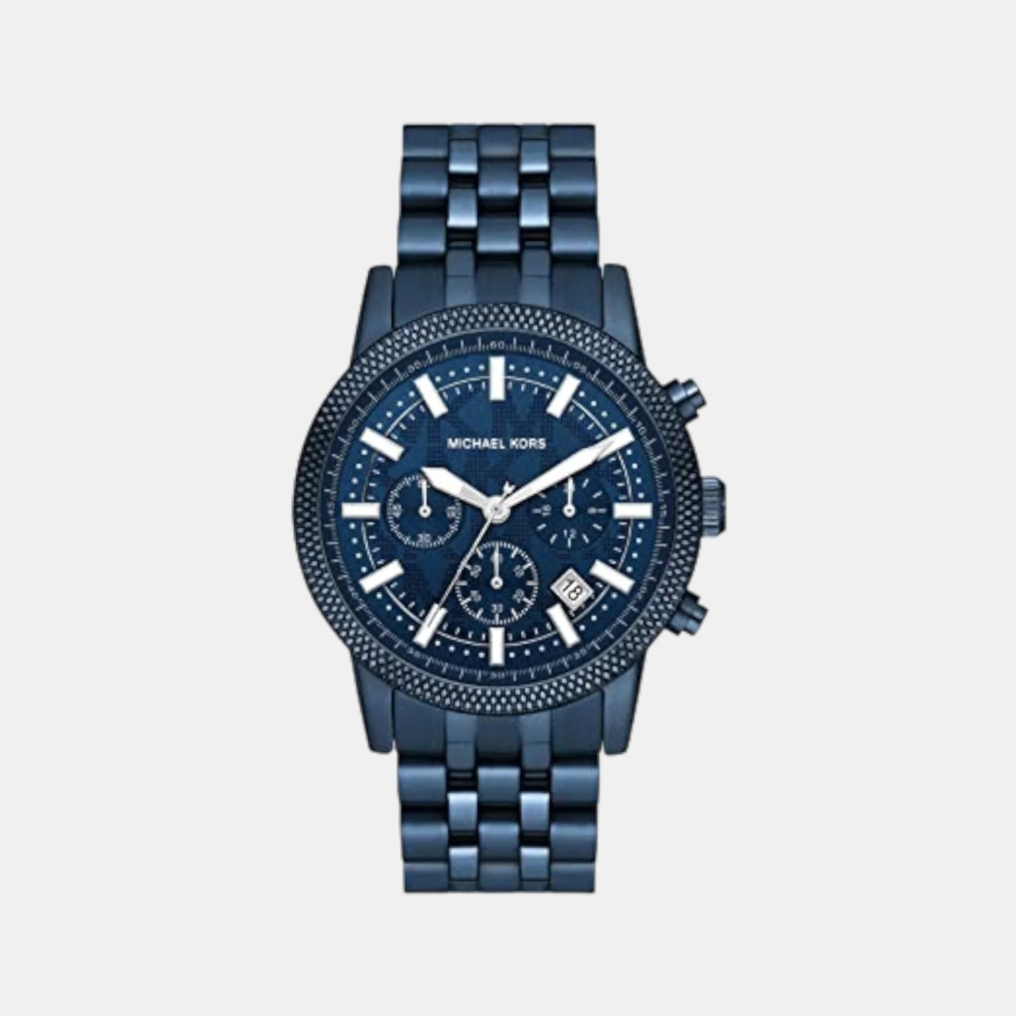 Hutton Men Quartz Blue Dial Chronograph Stainless Steel Watch MK9088