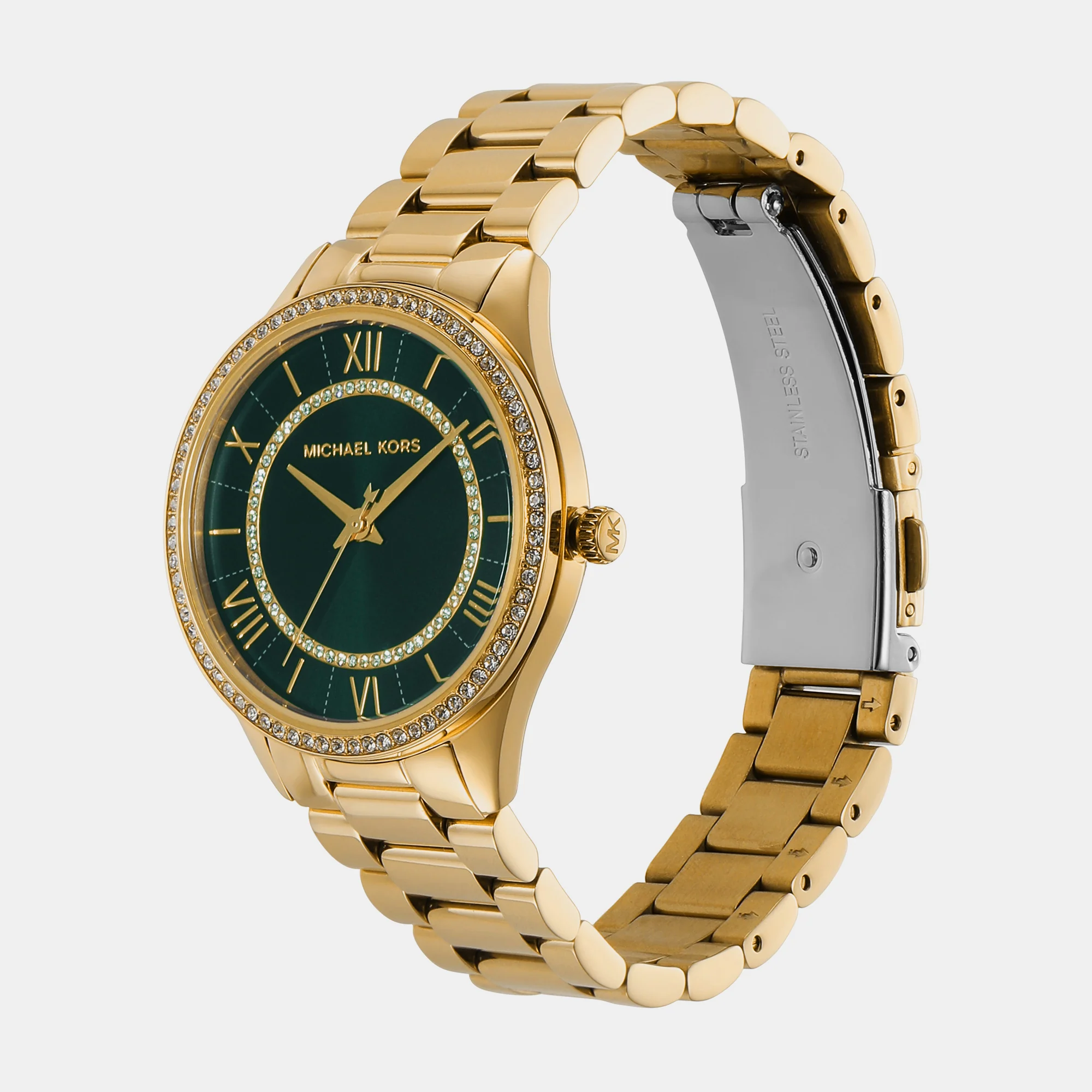 Lauryn Women Quartz Green Dial Analog Stainless Steel Watch MK4737 - Image 3