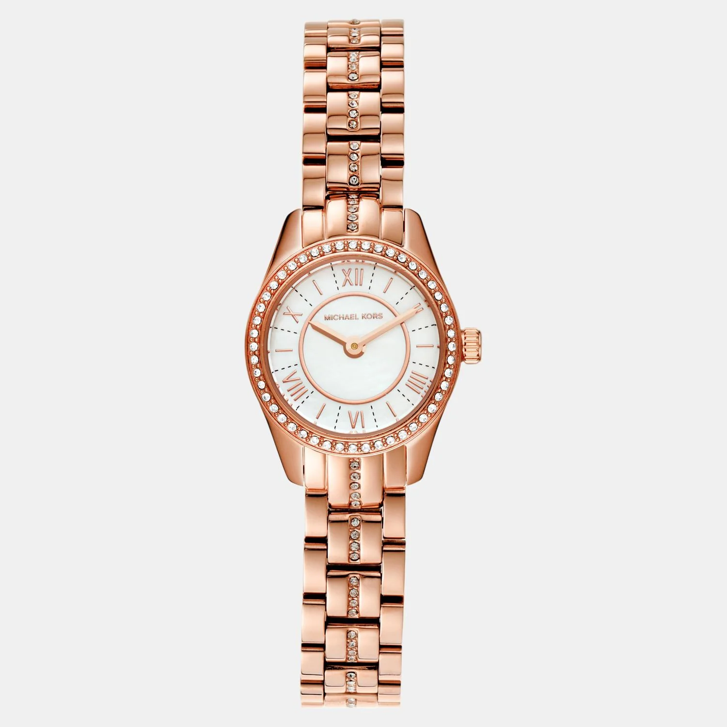 Lauryn Women Quartz White Mother Of Pearl Dial Analog Stainless Steel Watch MK4485