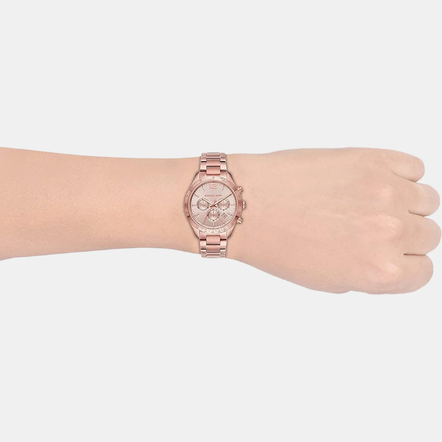 Layton Women Quartz Rose Gold Dial Chronograph Stainless Steel Watch MK6796 - Image 5