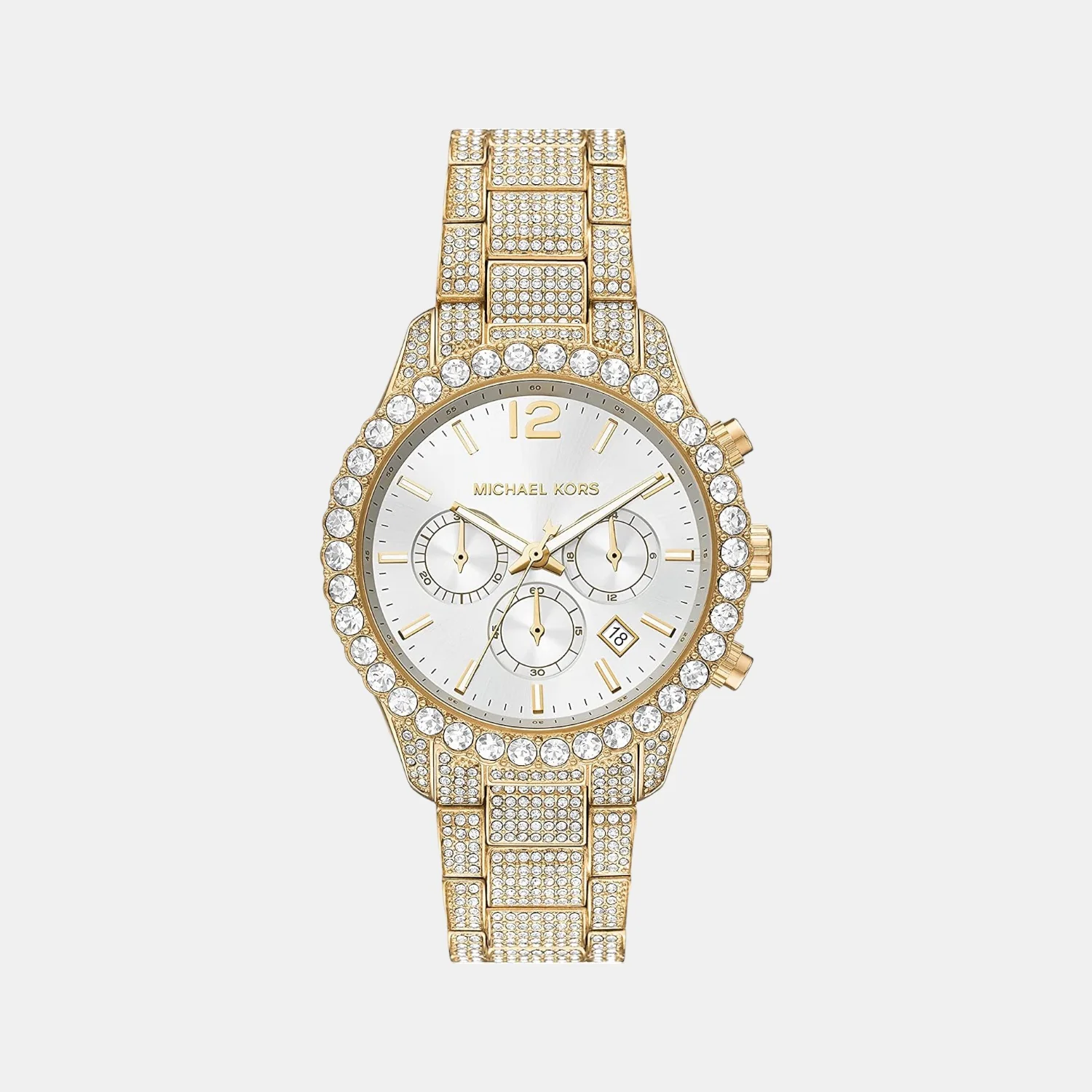 Layton Women Quartz White Dial Chronograph Stainless Steel Watch MK6941