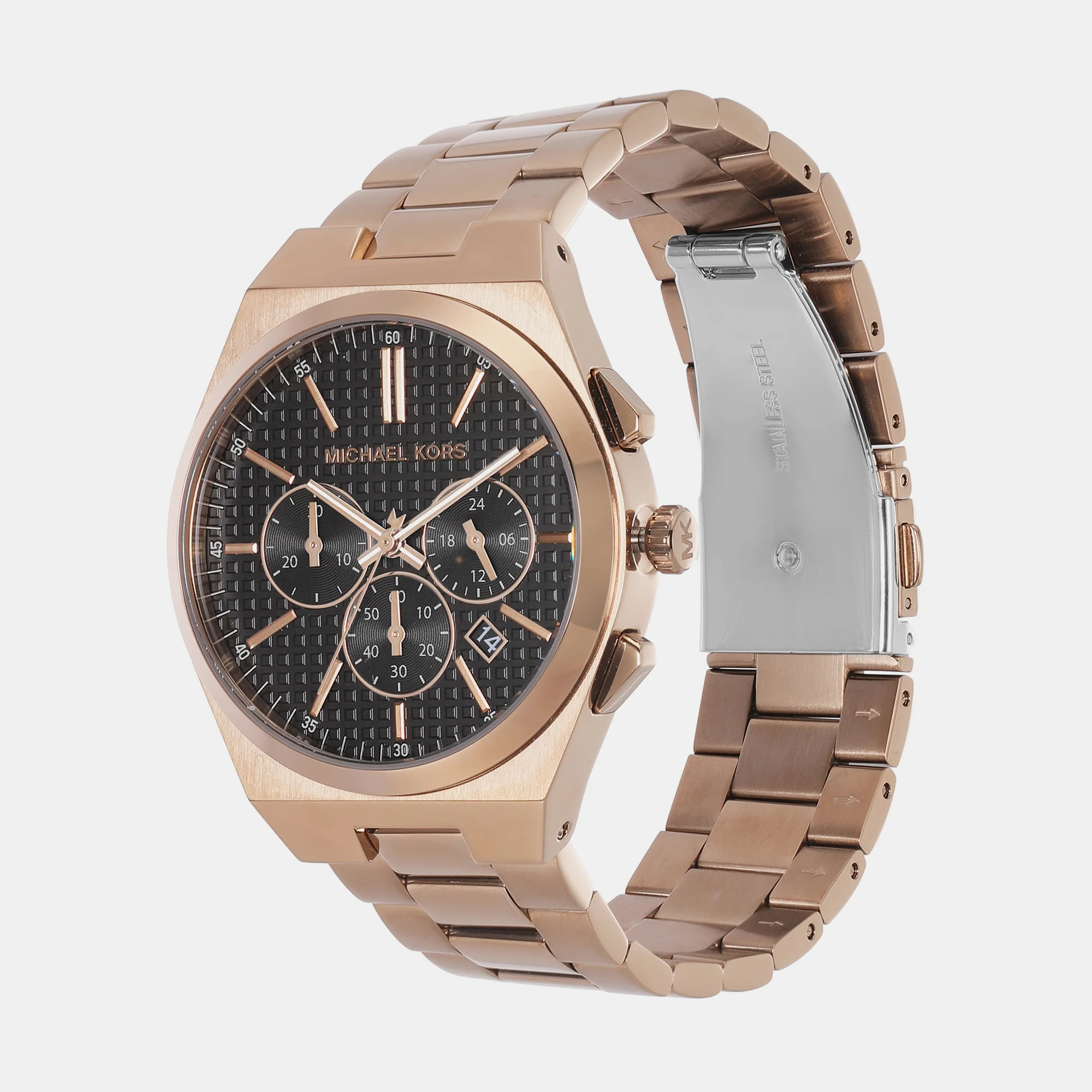 Lennox Men Quartz Black Dial Chronograph Stainless Steel Watch MK9119 - Image 3