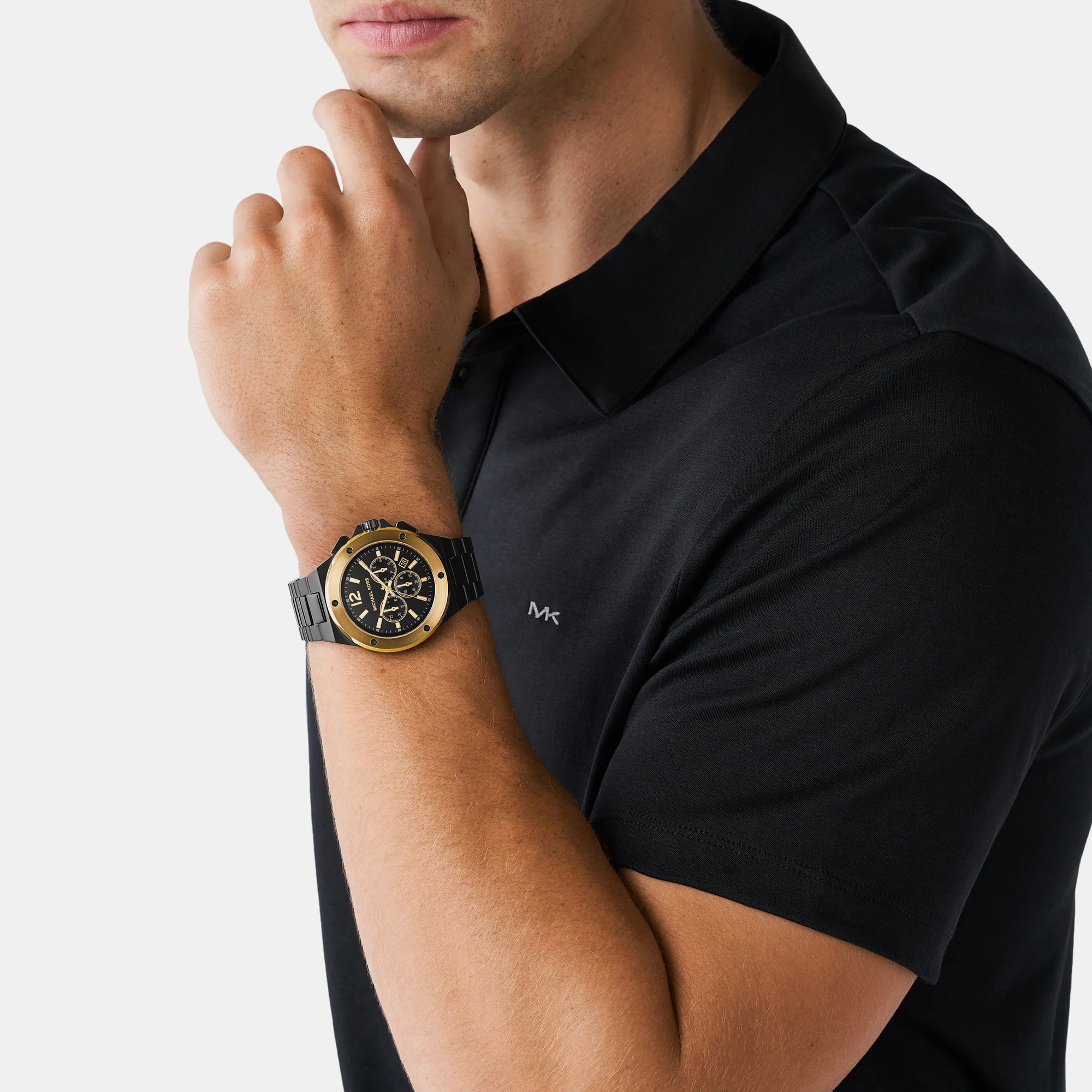 Lennox Men Quartz Black Dial Chronograph Stainless Steel Watch MK8941 - Image 5