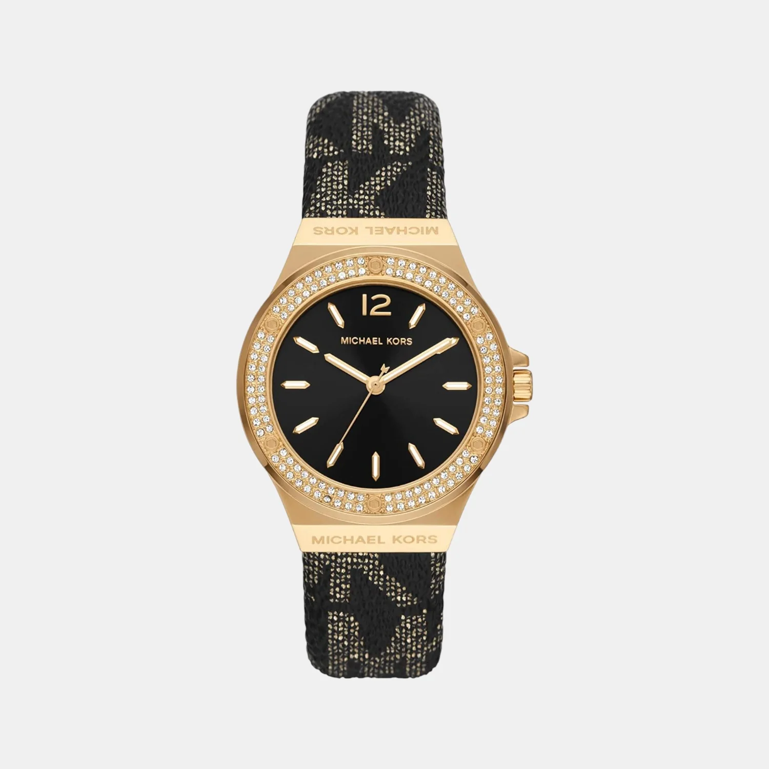 Lennox Women Quartz Black Dial Analog Stainless Steel Watch MK7307