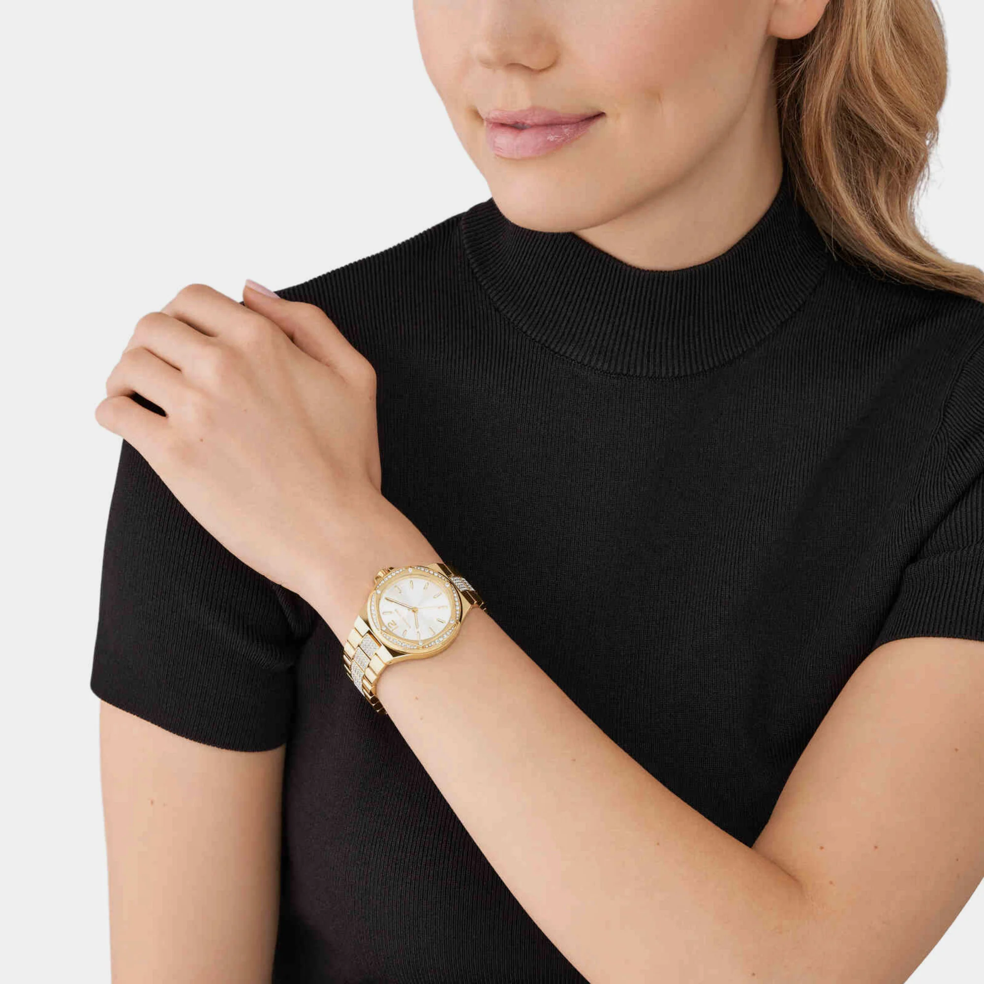 Lennox Women Quartz White Dial Analog Stainless Steel Watch MK7361 - Image 3