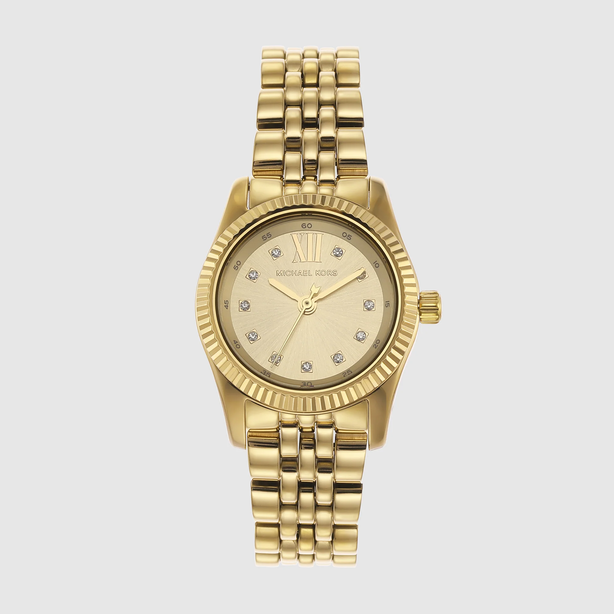 Lexington Women Quartz Gold Dial Analog Stainless Steel Watch MK4741