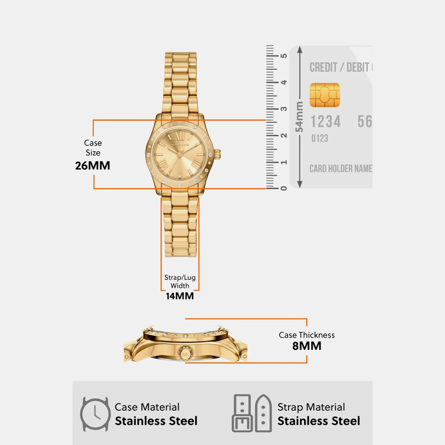 Lexington Women Quartz Gold Dial Analog Stainless Steel Watch MK4992SET - Image 4
