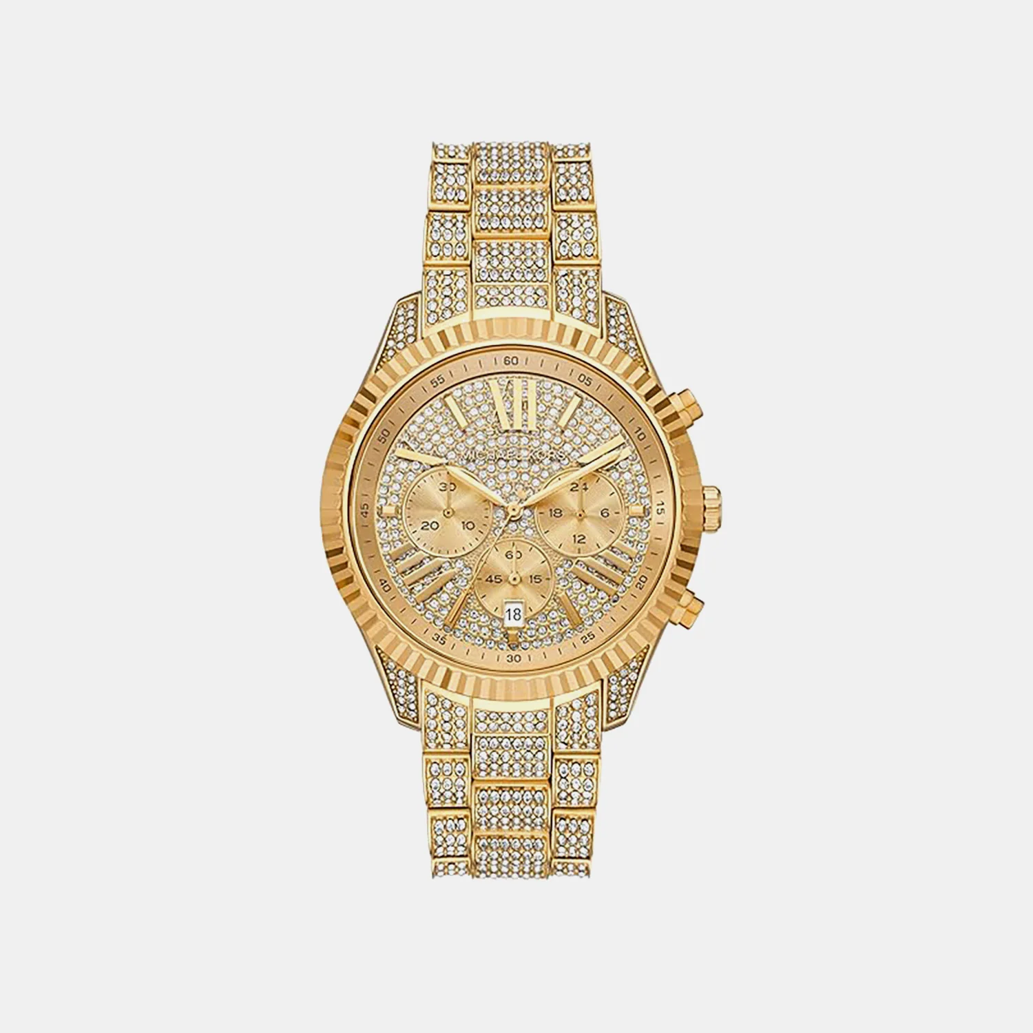Lexington Women Quartz Gold Dial Chronograph Stainless Steel Watch MK4971