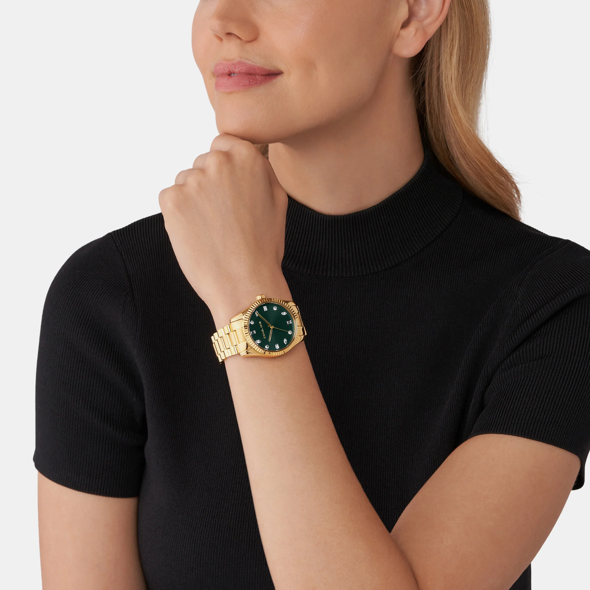 Lexington Women Quartz Green Dial Analog Stainless Steel Watch MK7449 - Image 6