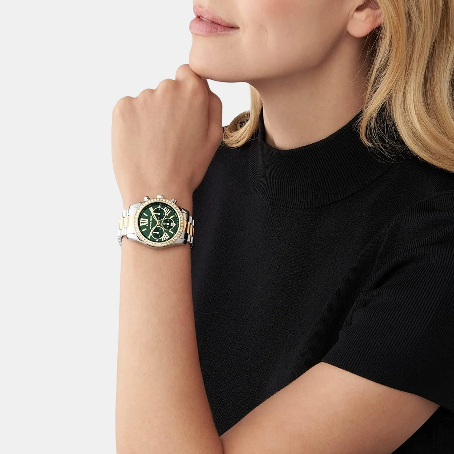 Lexington Women Quartz Green Dial Chronograph Stainless Steel Watch MK7303 - Image 4