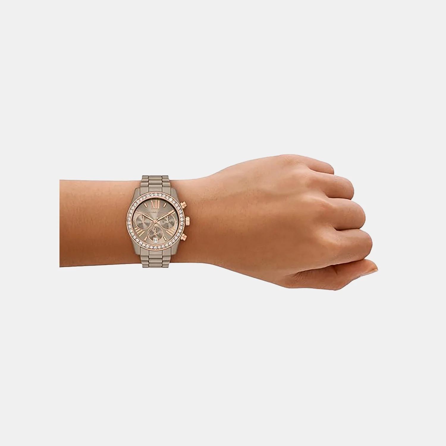 Lexington Women Quartz Nude Dial Chronograph Ceramic Watch MK4970 - Image 2