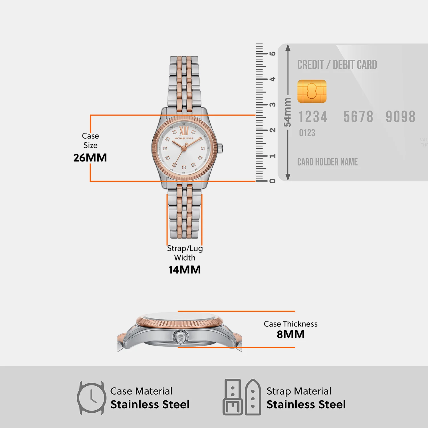Lexington Women Quartz Silver Dial Analog Stainless Steel Watch MK4817SET - Image 8