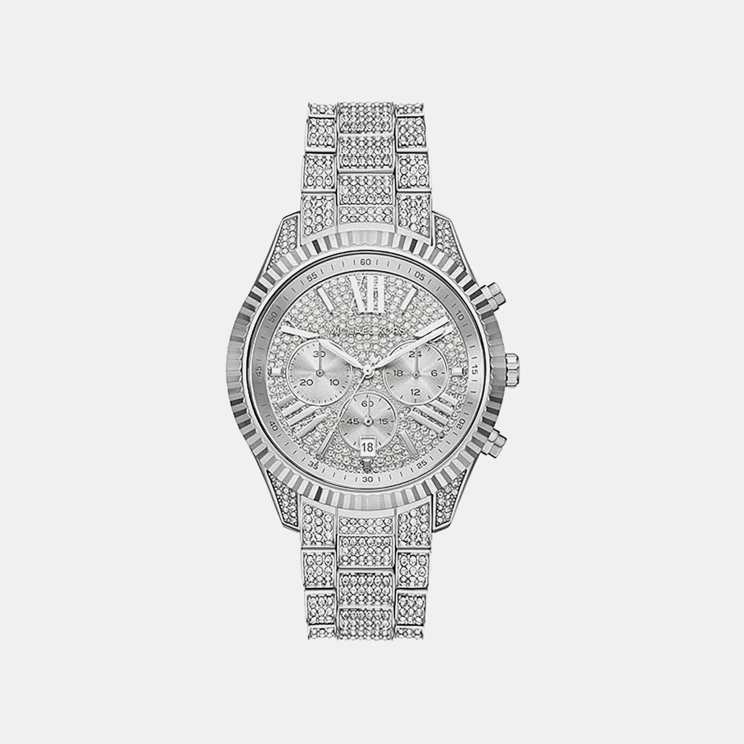 Lexington Women Quartz Silver Dial Chronograph Stainless Steel Watch MK4972