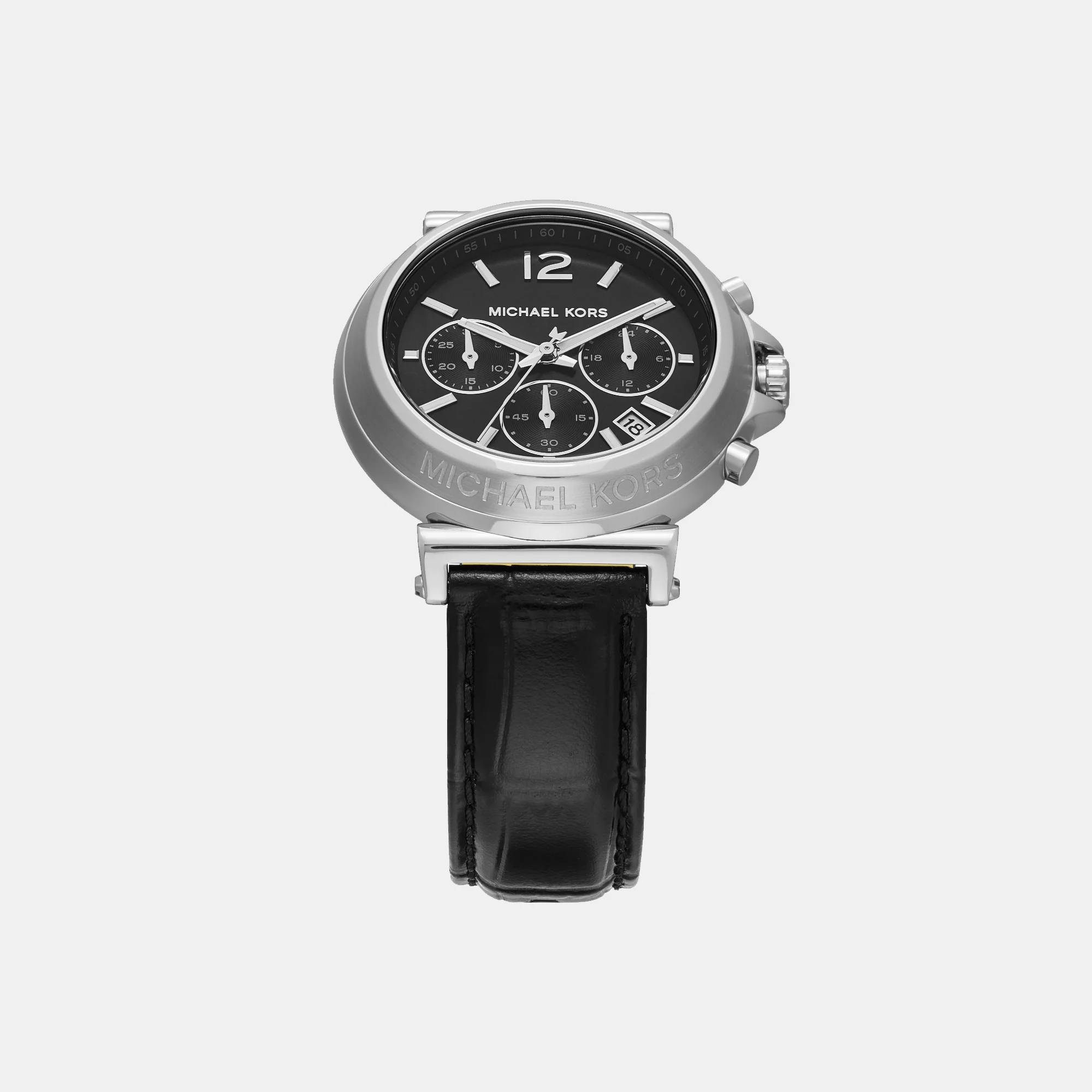 Maren Women Quartz Black Dial Chronograph Leather Watch MK7499 - Image 5
