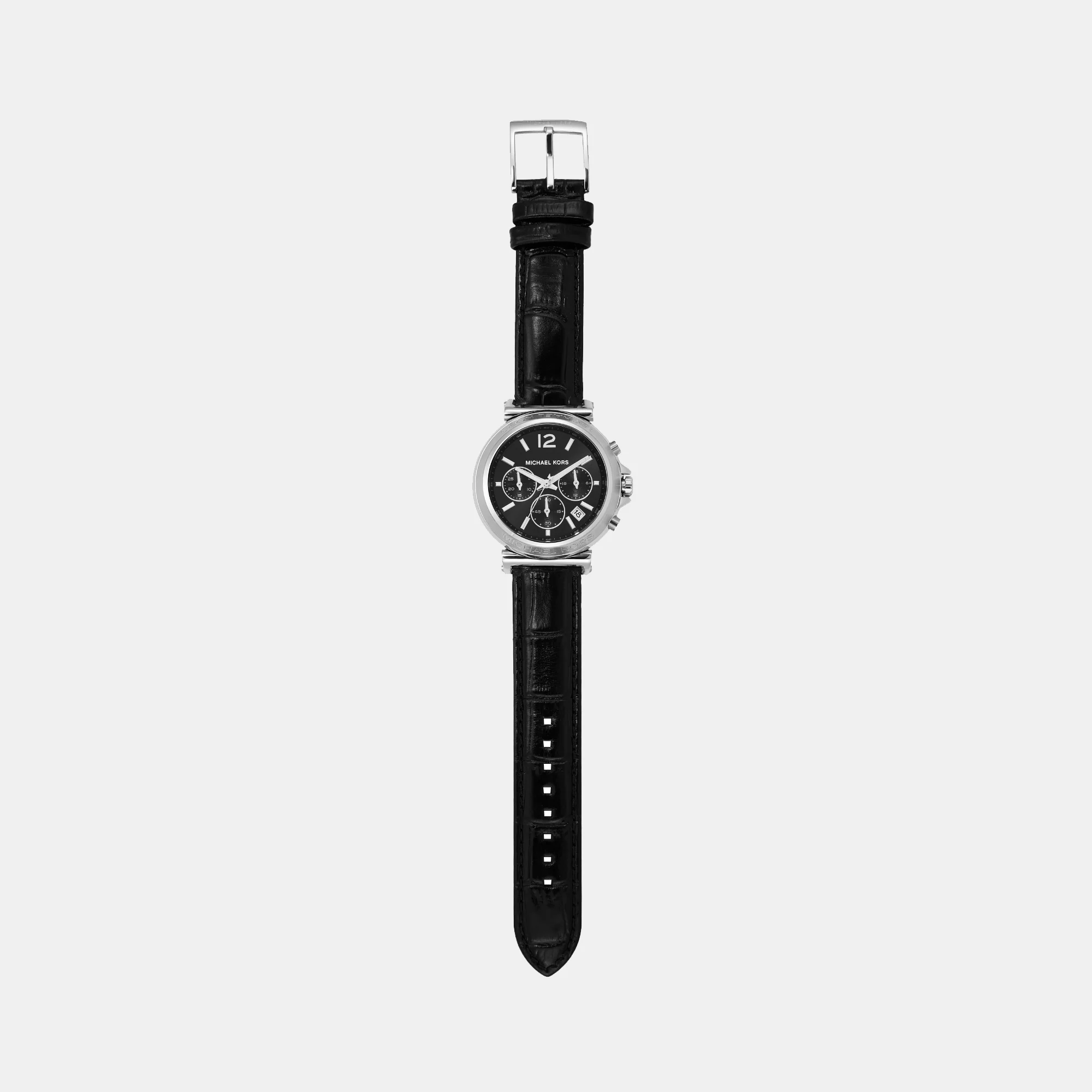 Maren Women Quartz Black Dial Chronograph Leather Watch MK7499 - Image 7