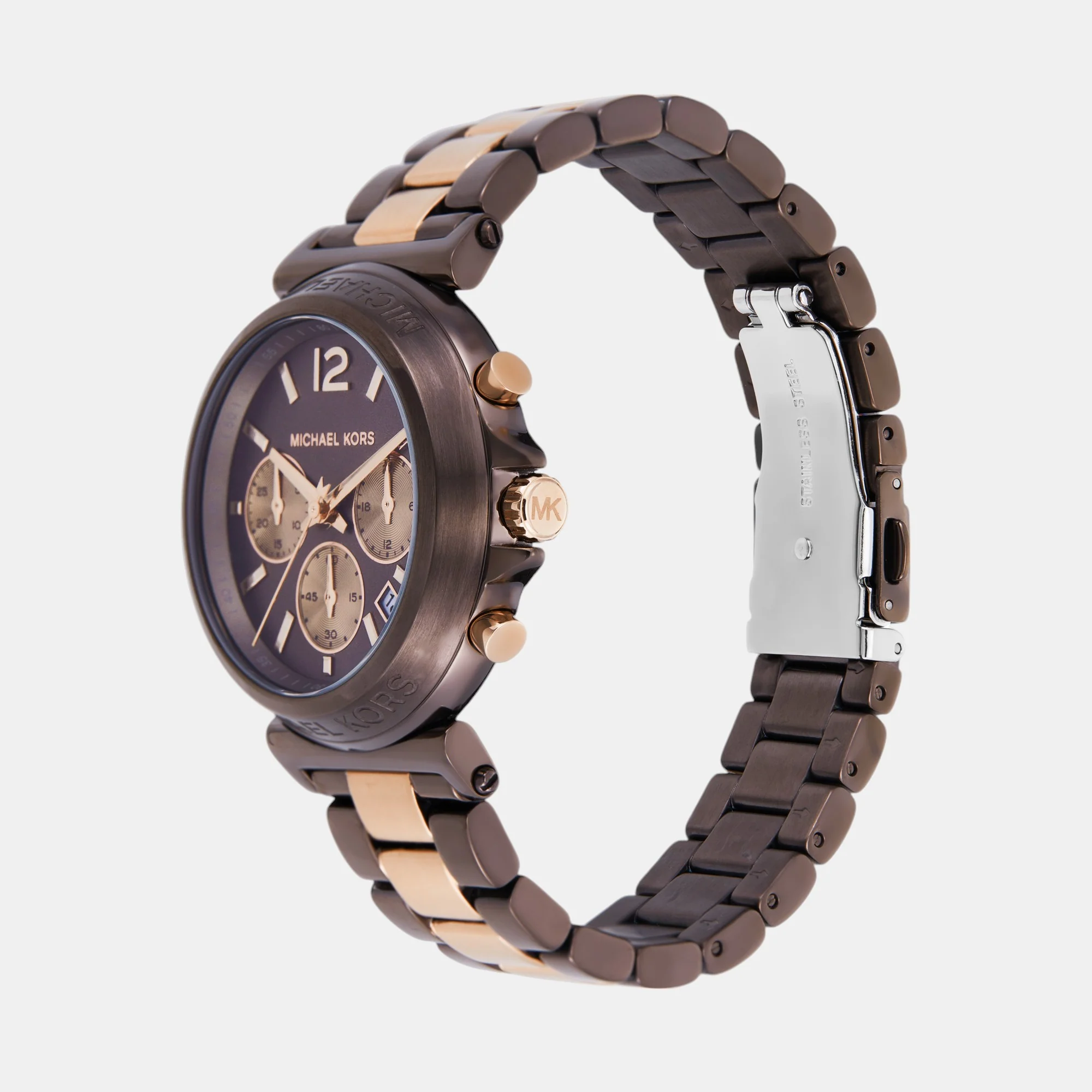 Maren Women Quartz Brown Dial Chronograph Stainless Steel Watch MK7496 - Image 7